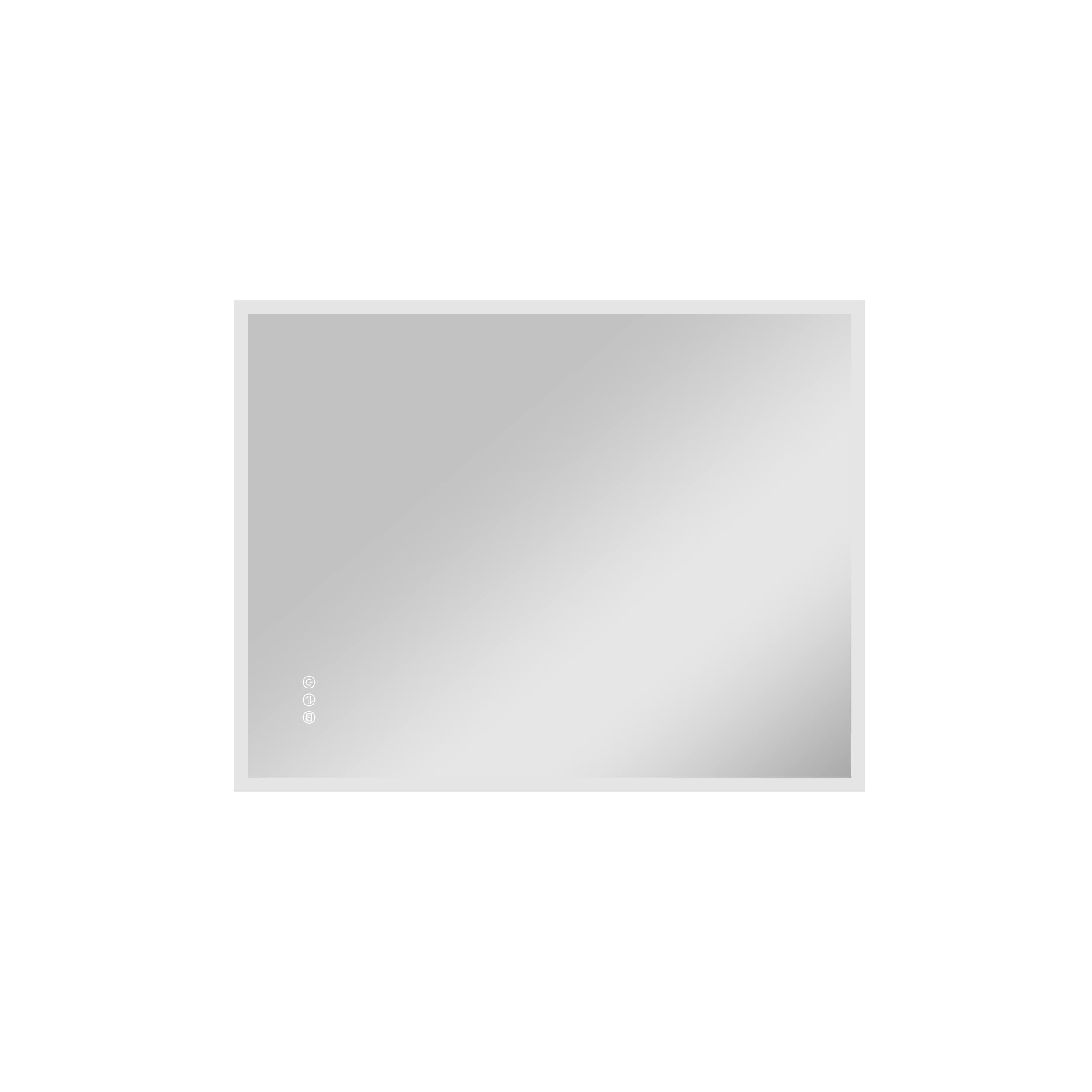 WELLFOR UCS-10FL2836 28-in x 36-in Polished Frameless Rectangle Dimmable LED Lighted Fog Free Bathroom Vanity Mirror ( Silver )