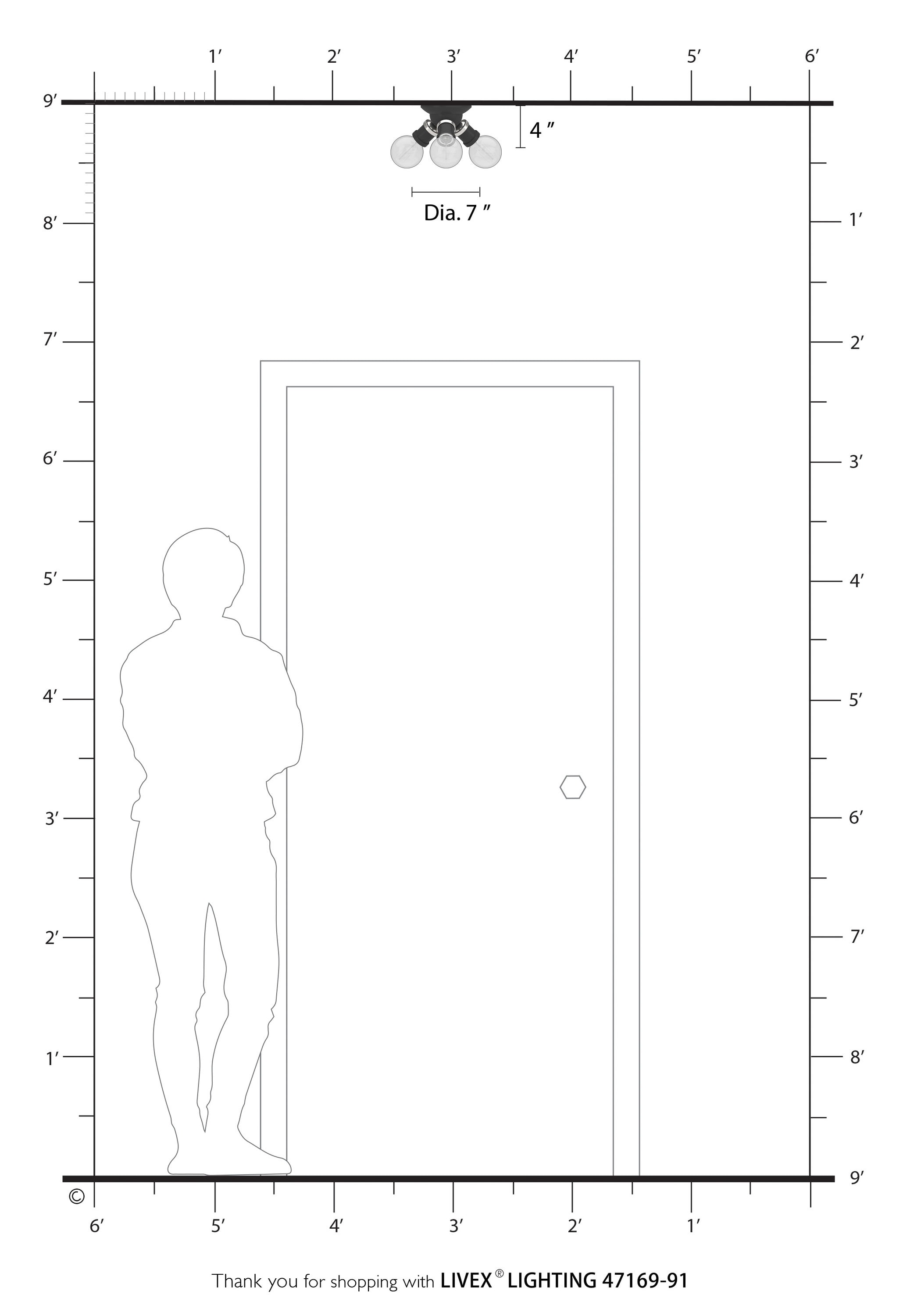 Lansdale 7" Brushed Nickel 3-Light Transitional Flush Mount