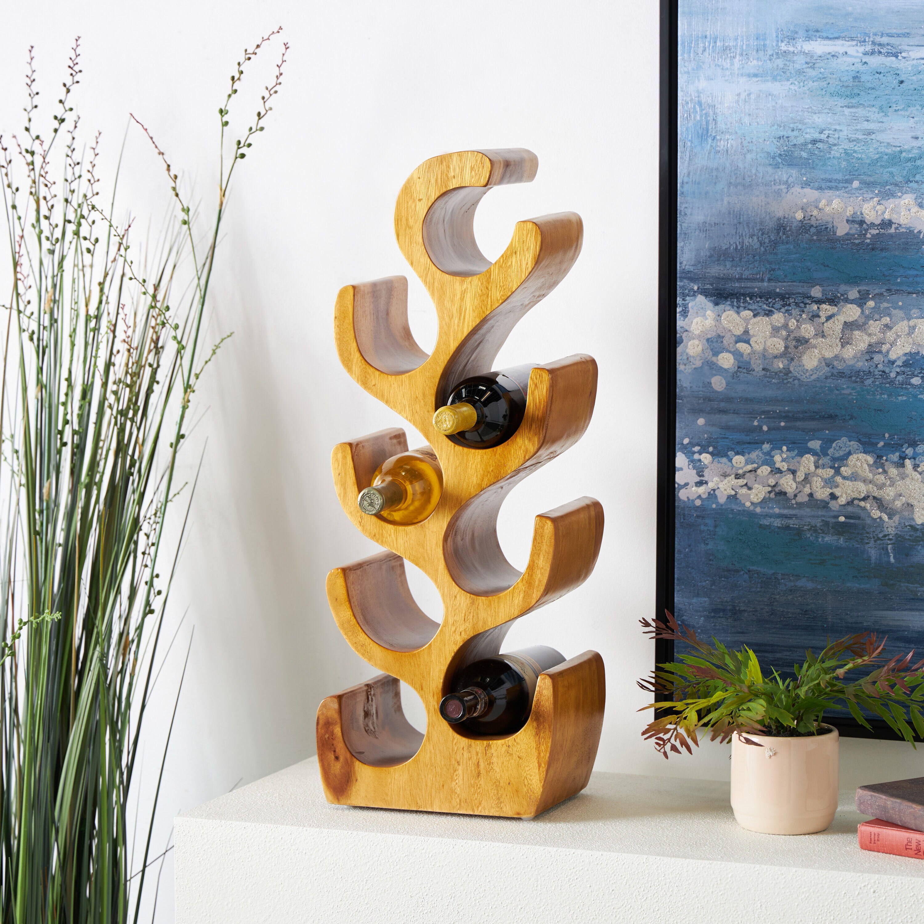 Grayson Lane 66074 8 -Bottle Brown Tree Shaped Wood Wine rack