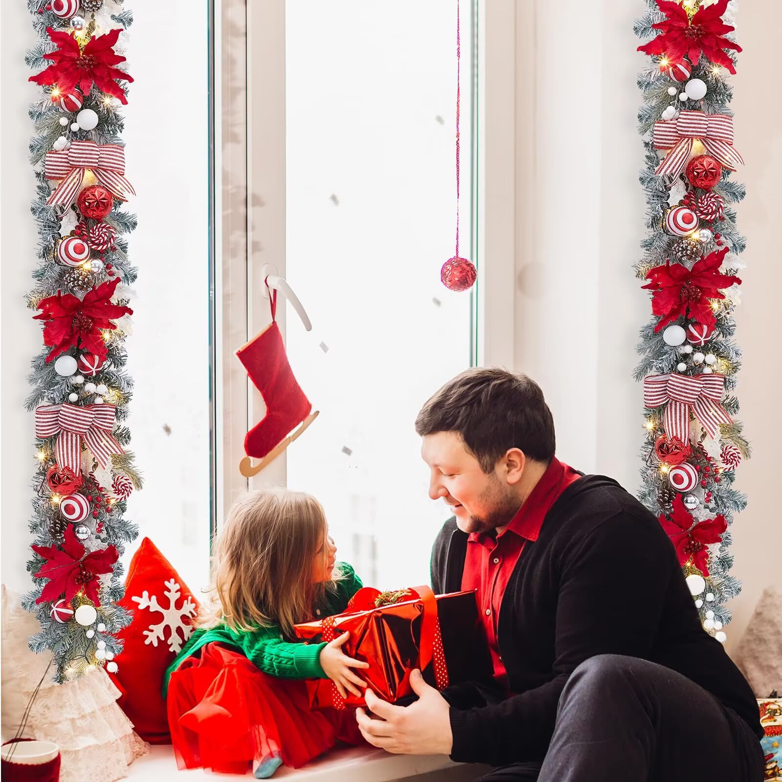 Qeetex JXNAG-PHO-15KA080V Artificial-Christmas-Garland - View #6