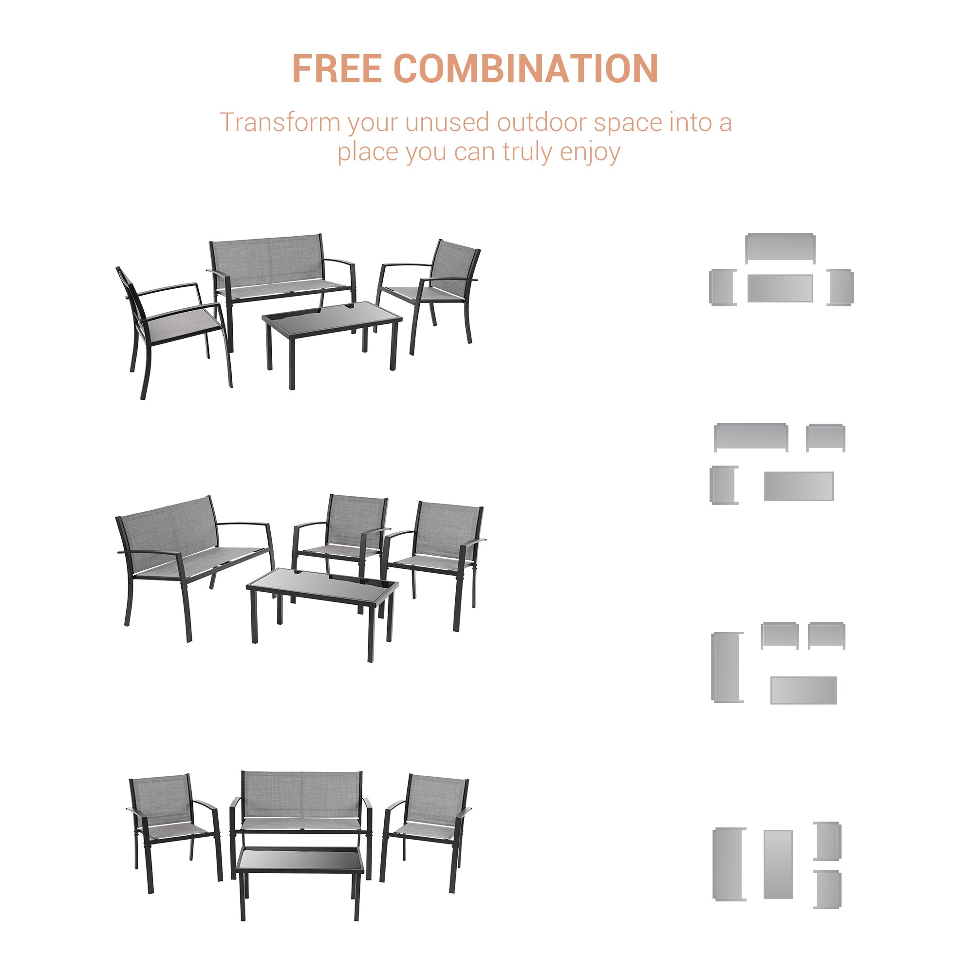 ACEGOSES LW-370GY Patio-Conversation-Sets - View #3