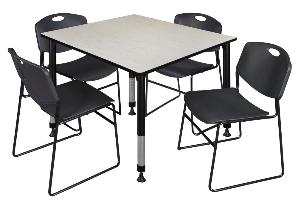Regency TB4848PLAPBK44BK Classroom Tables Off-White 4-Person Training Table (48-in W x 34-in H)