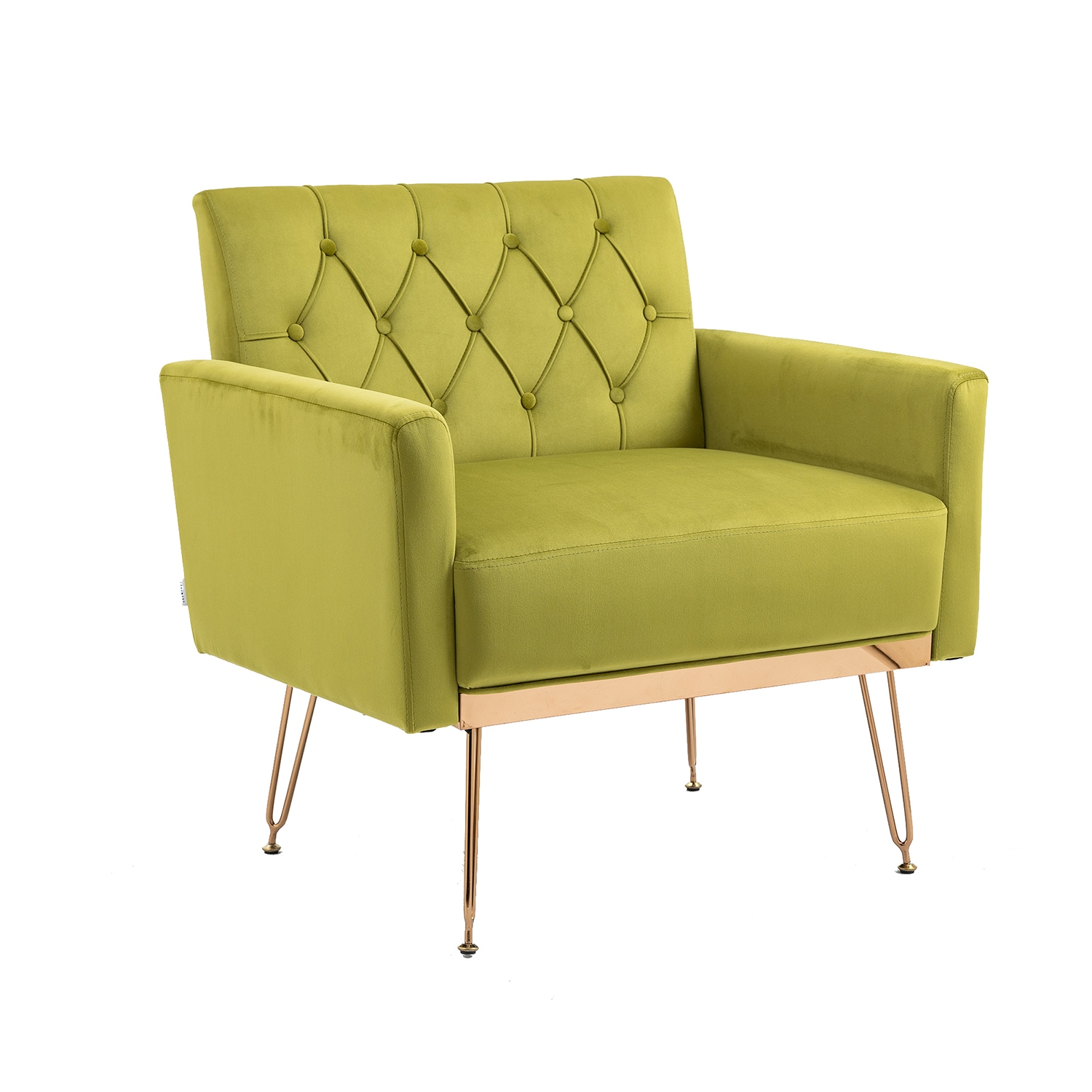 Bybafun YA6100106 Casual Green Velvet Accent Chair