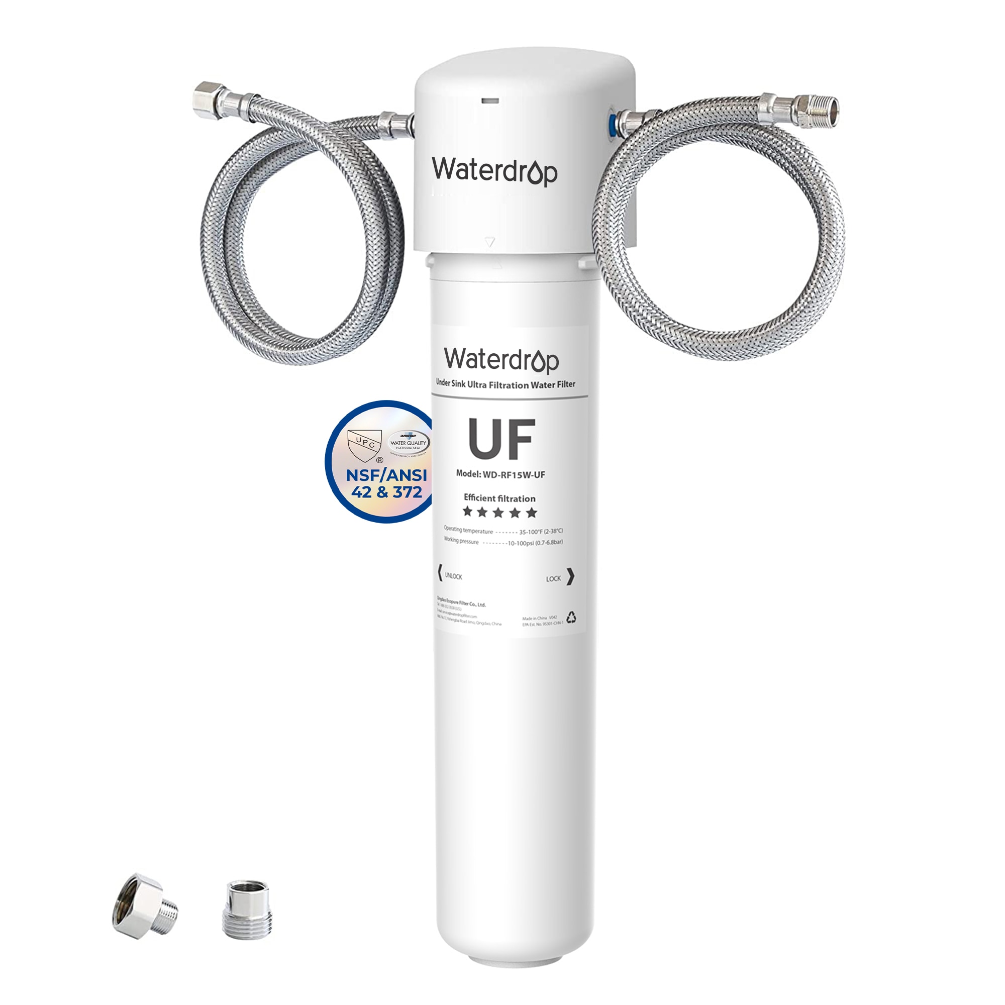 Waterdrop WD-15UAW-UF Ultra Filtration Systems Single-stage Activated Carbon Under Sink Water Filtration System