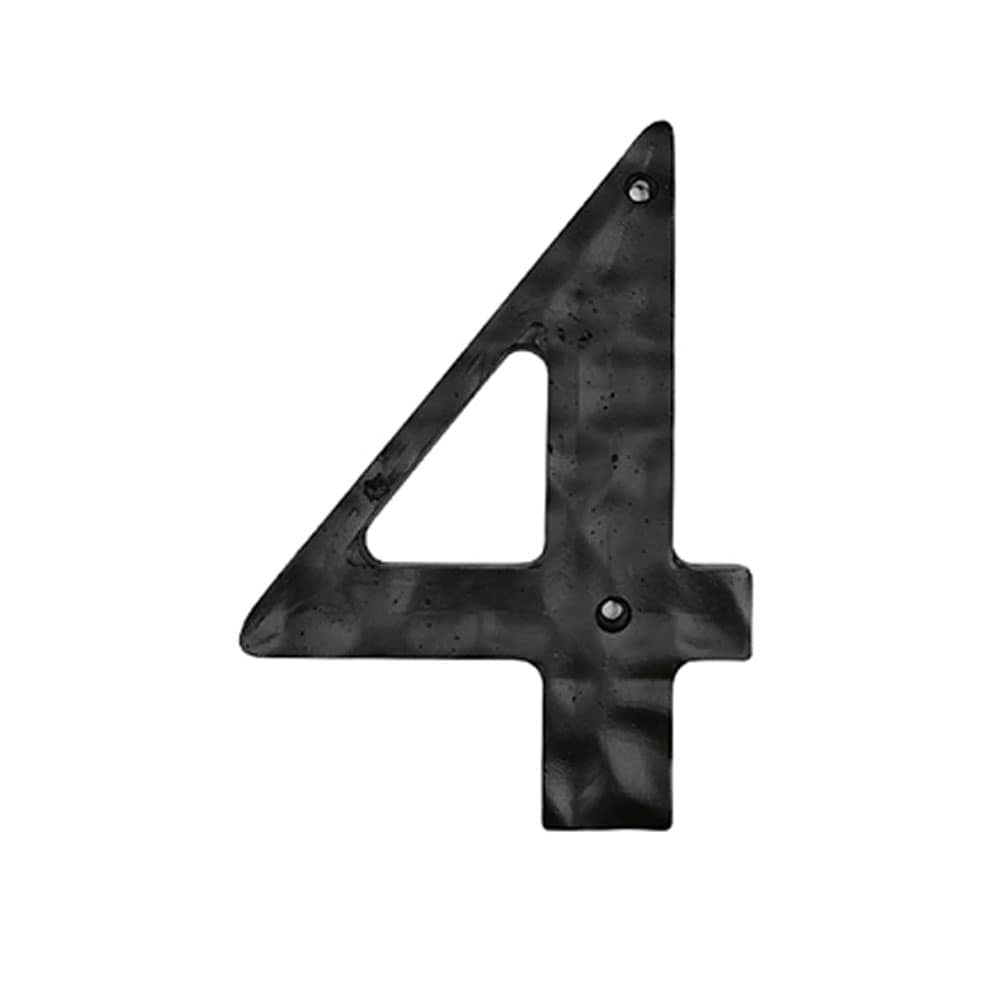 RELIABILT 6-in Black Number 4 in the House Letters & Numbers department ...