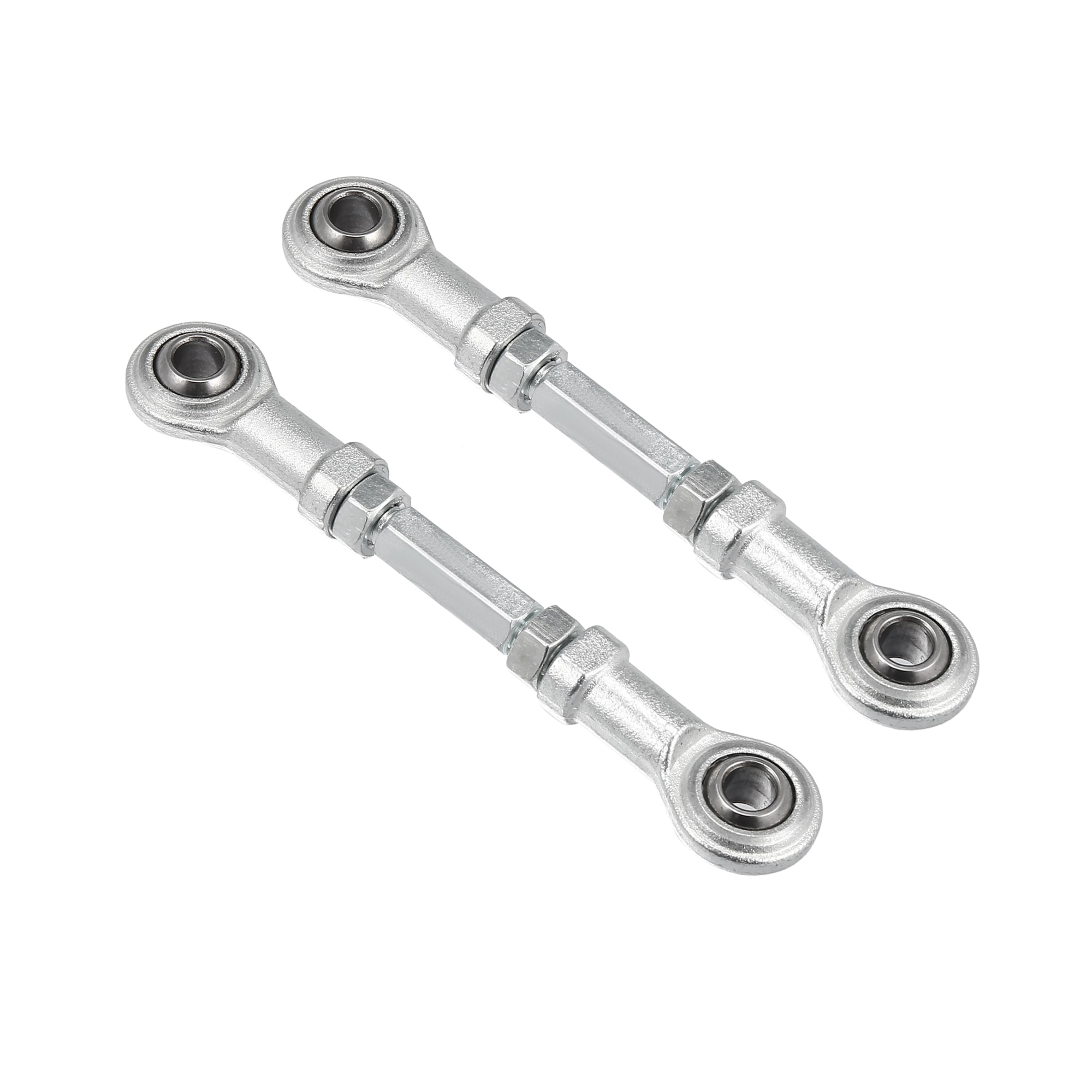 Unique Bargains 2pcs 80 mm Length 8mm Hole Diameter Adjustable Steering Tie Rod Ball Joint for 49cc Electric ATV Go Kart Accessory Steering Column Steering Suspension Silver Tone