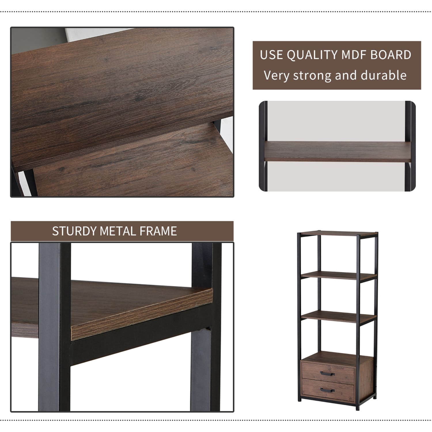Mondawe MA-N25173BK bookcases - View #3