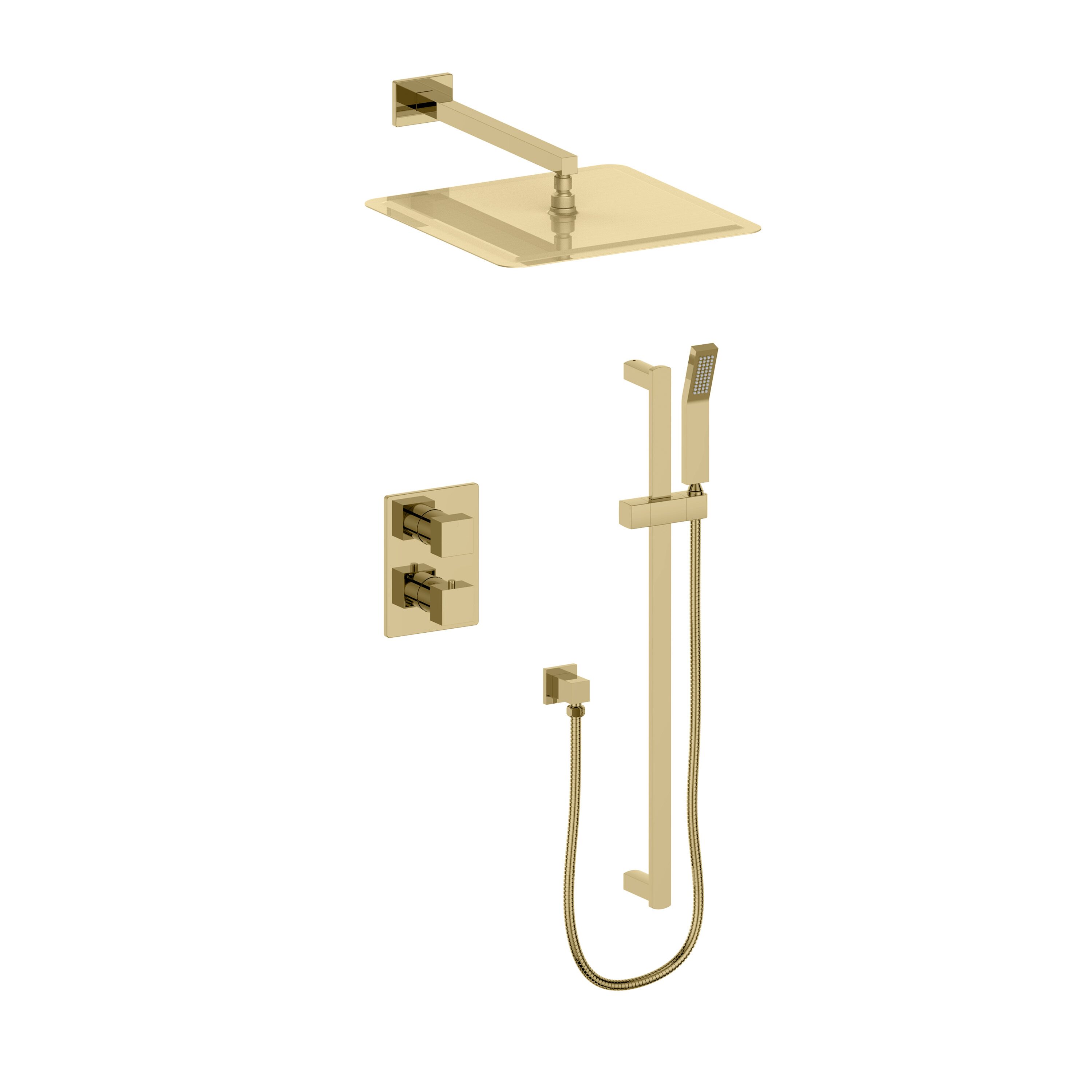 ZLINE KITCHEN & BATH CBY-SHS-T2-PG Polished Gold Waterfall Dual Head Shower Panel System with 2-way Diverter ( Cartridge Valve Included )