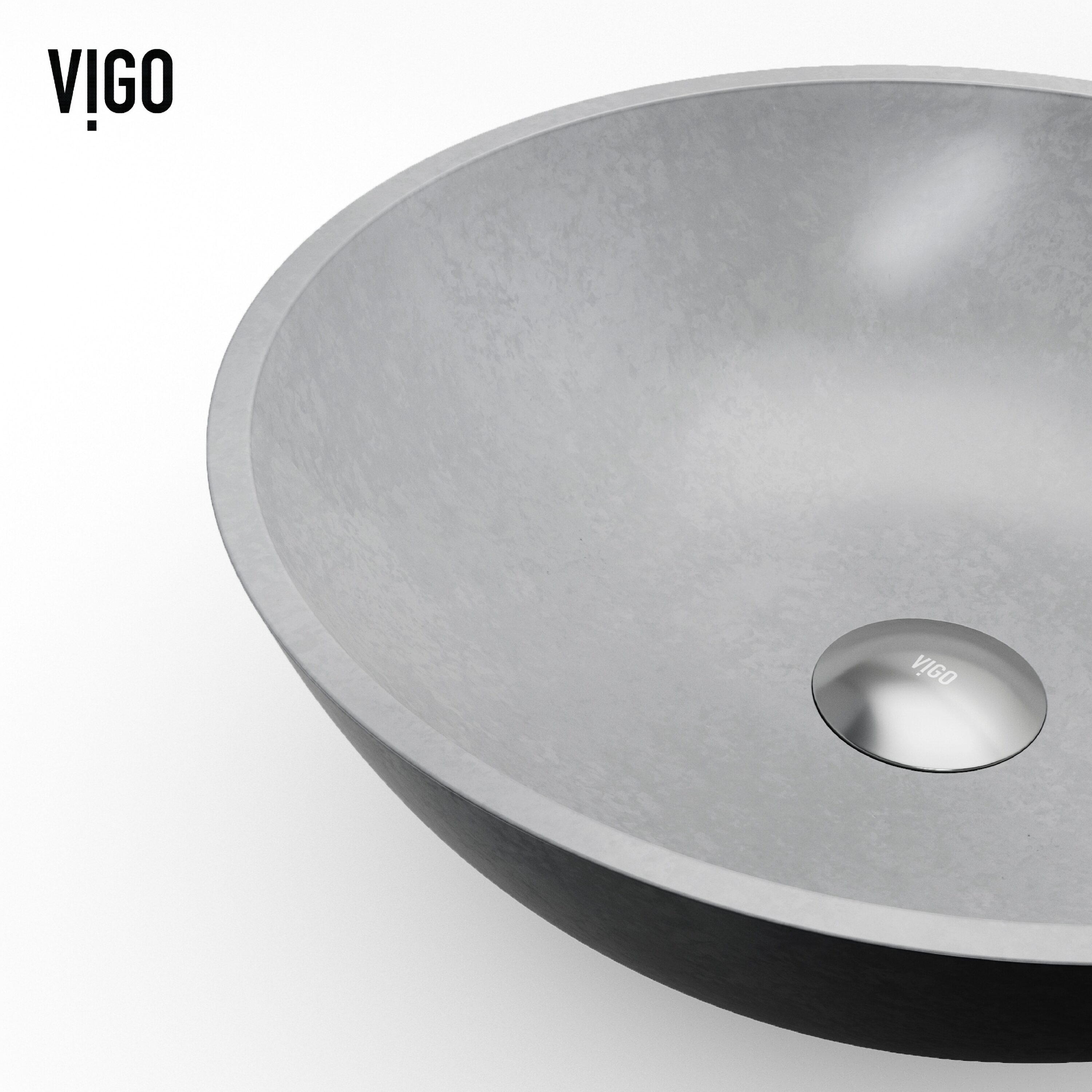 Ravenna Gothic 16" Gray Concrete Round Vessel Sink