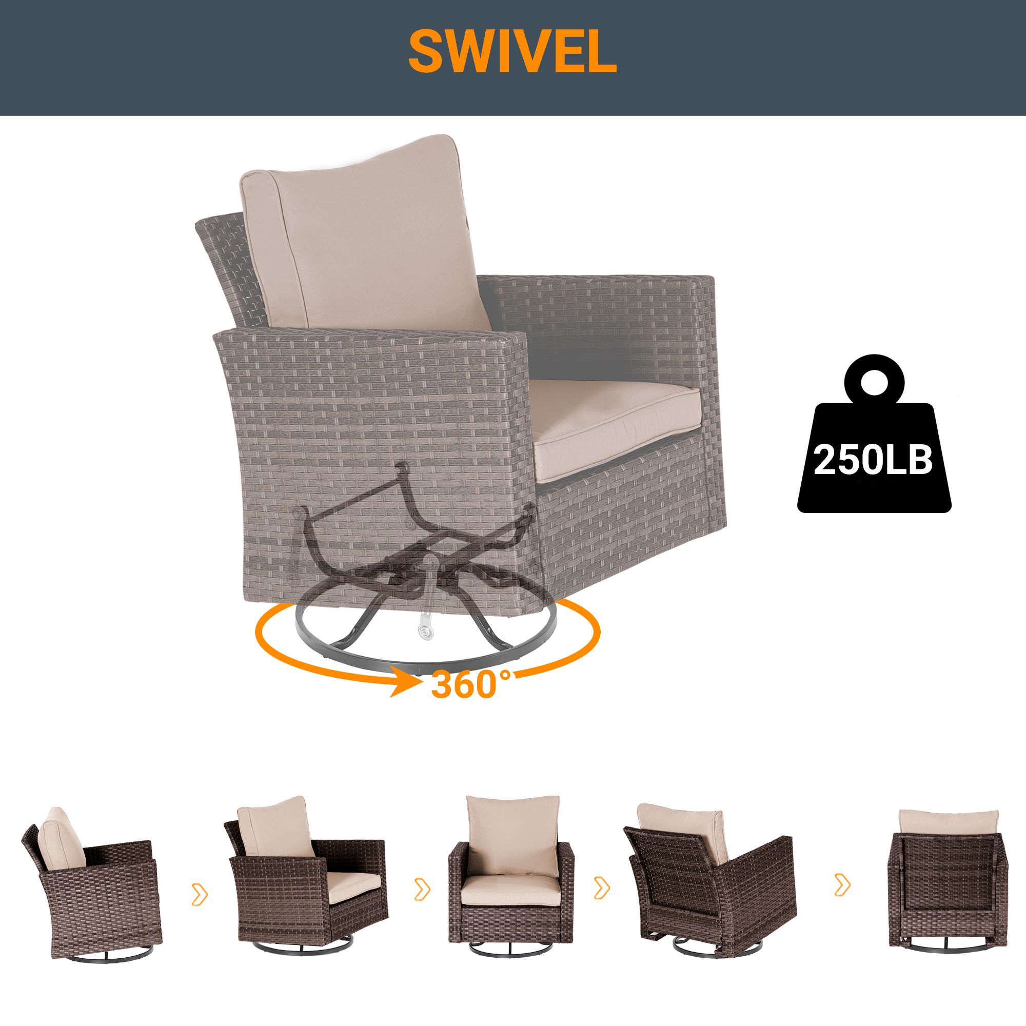 Sonkuki SD-2RCBSDTB2 Patio-Conversation-Sets - View #6
