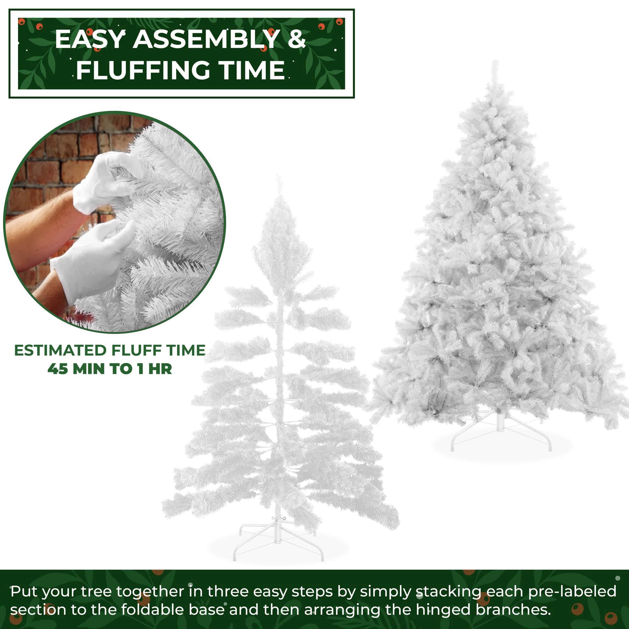 Casafield SZN-TR-437H-WHT Artificial-Christmas-Trees - View #3