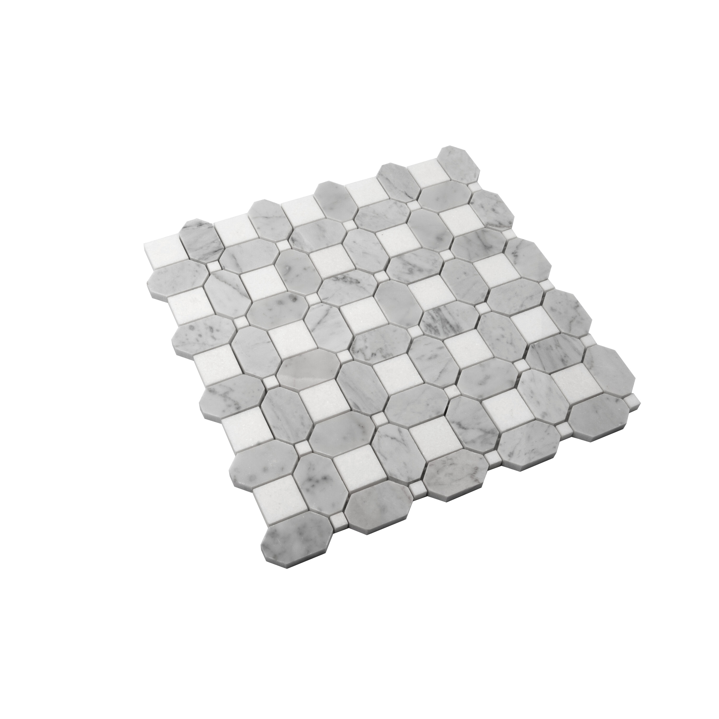 White Polished Mosaic Wall & Floor Tile 12.2" x 12.2"