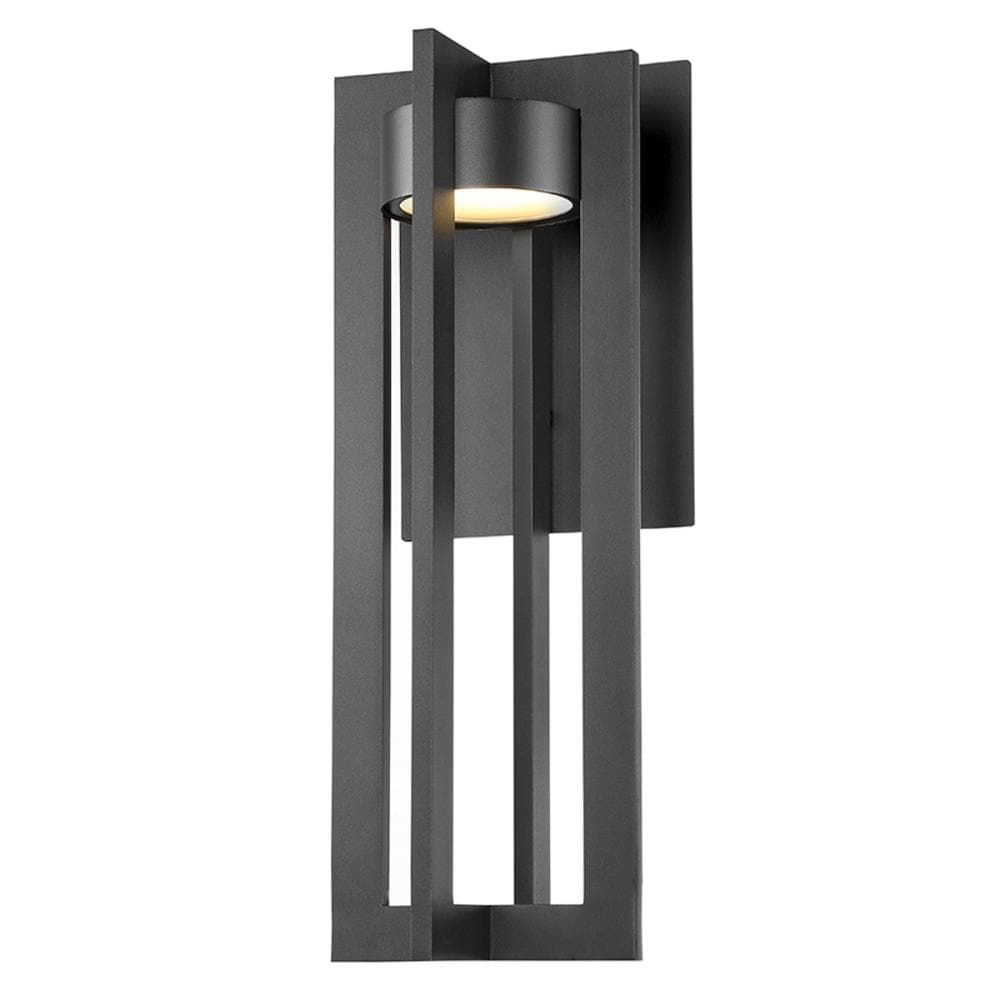 dweLED WS-W48620-BK Chamber 1 -Light 20.06-in H Matte Black Hardwired Dark Sky Integrated LED Outdoor Wall Light