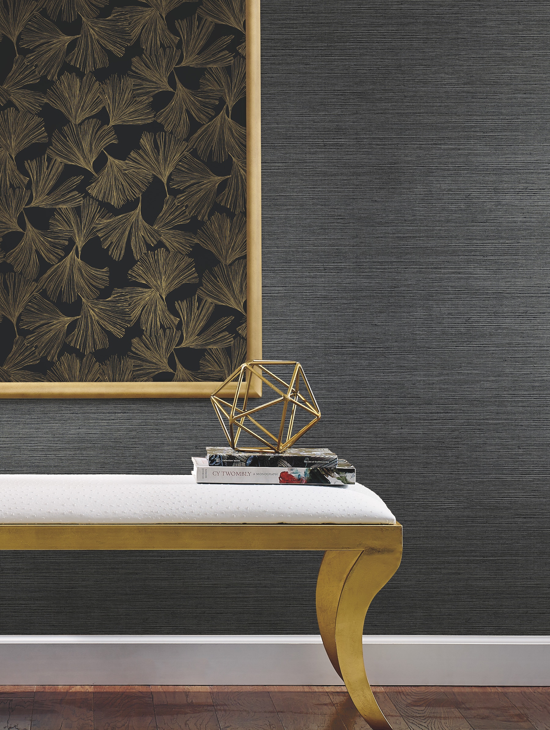 York Wallcoverings DD3742 Dazzling Dimensions Volume II 60.8-Sq. Feet Black Non-woven Ivy/Vines Unpasted Wallpaper