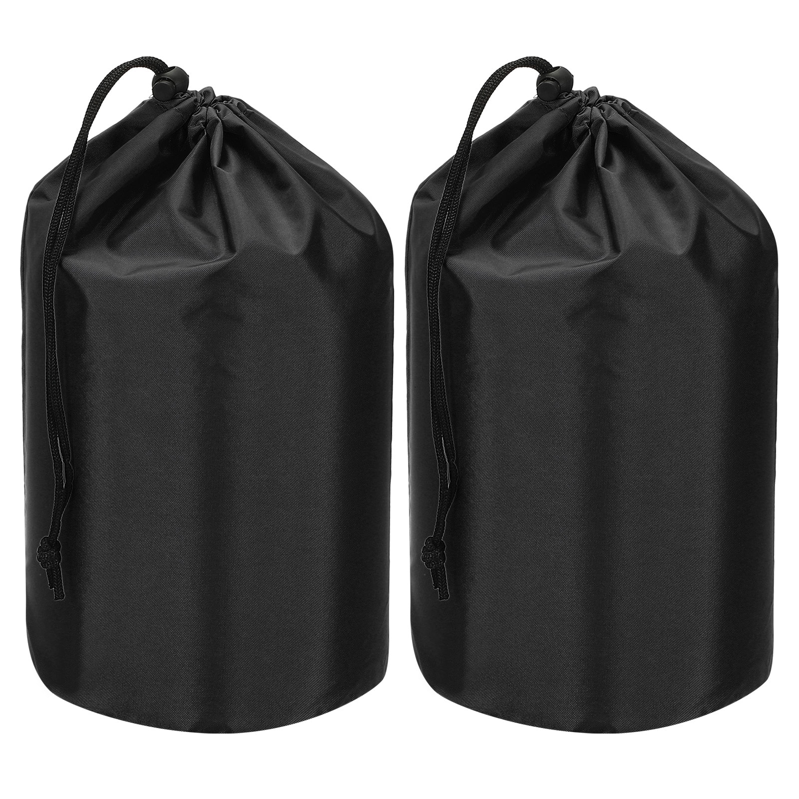 PATIKIL Stuff Sack 2pcs 5 x 10 Inch Waterproof Outdoor Storage Sack Portable Drawstring Dust Flap Bag Lightweight Bag for Camping Hiking Travel Black