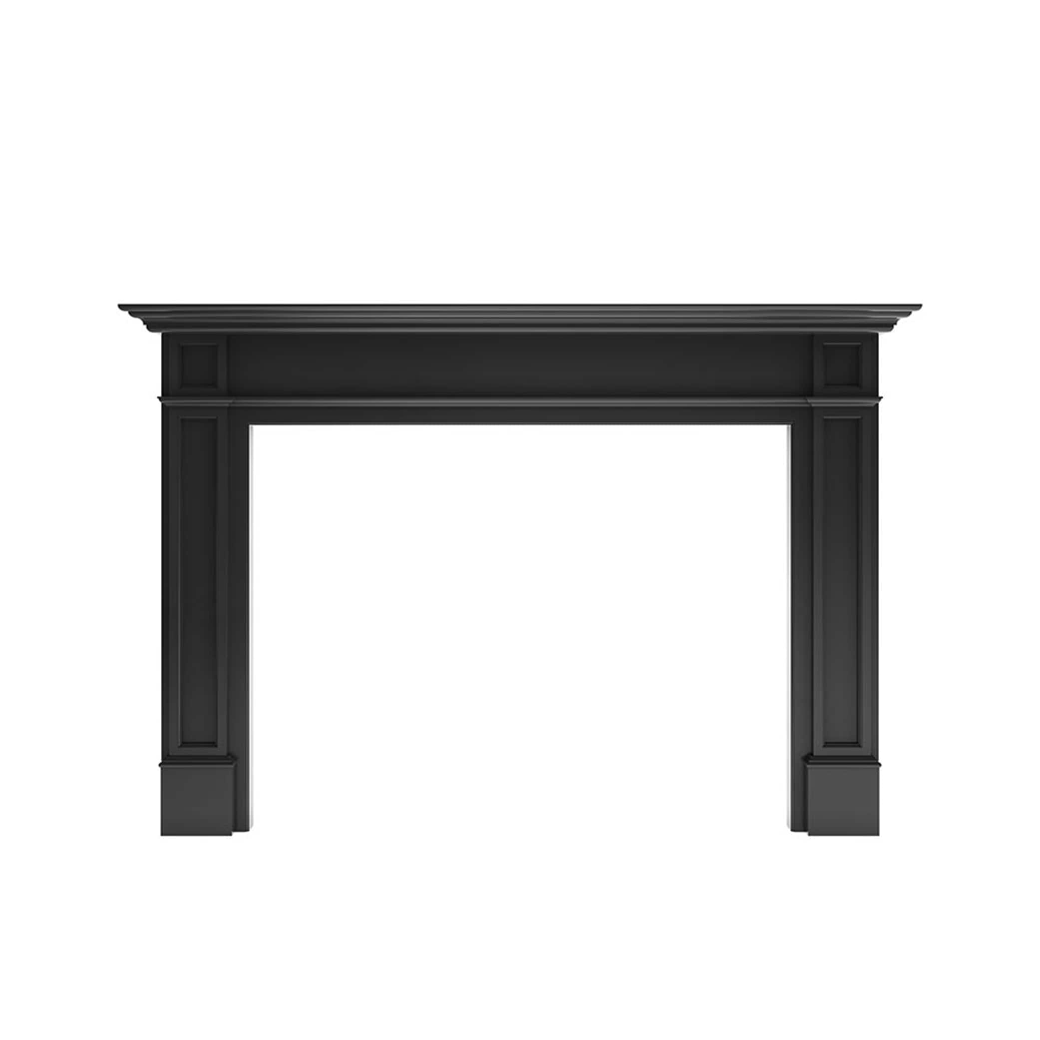 Modern Ember LENWOOD-5642-BK 80-Inches W x 54-Inches H Black Poplar Traditional Fireplace Surround