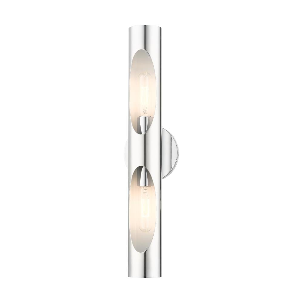 Novato Polished Chrome Dimmable 2-Light ADA Wall Sconce