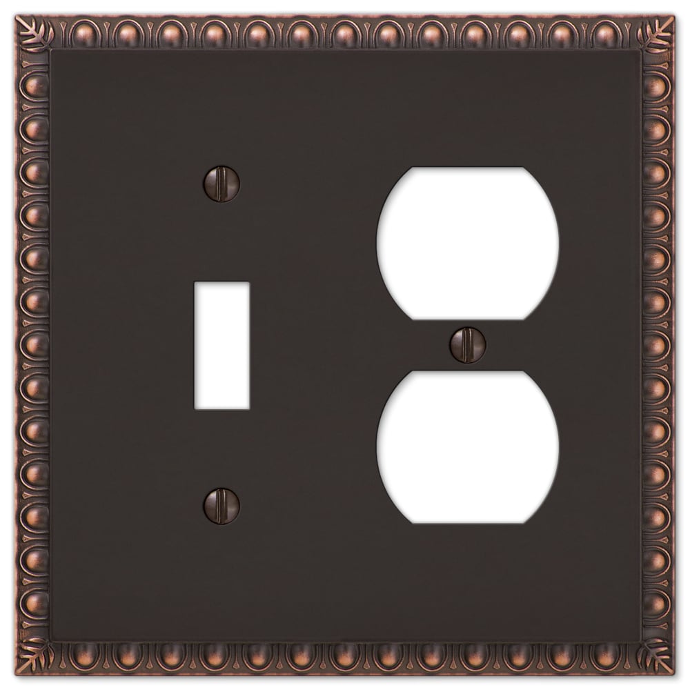 English Garden Aged Bronze Cast - 1 Duplex Wallplate –