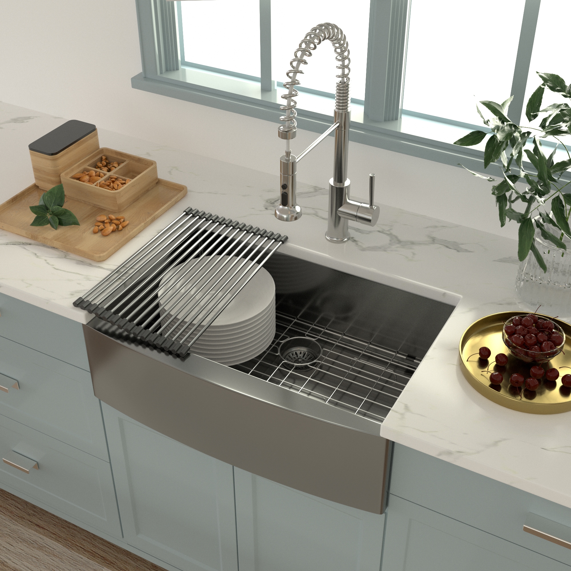 Lordear Farmhouse stainless steel kitchen sink Farmhouse Apron Front 33 ...