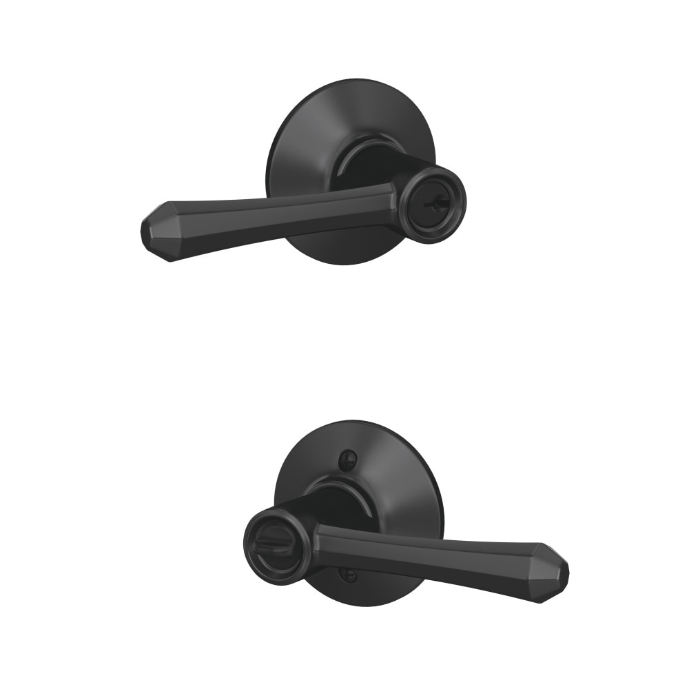 Schlage Latitude- Collins Matte Black Universal Exterior Keyed