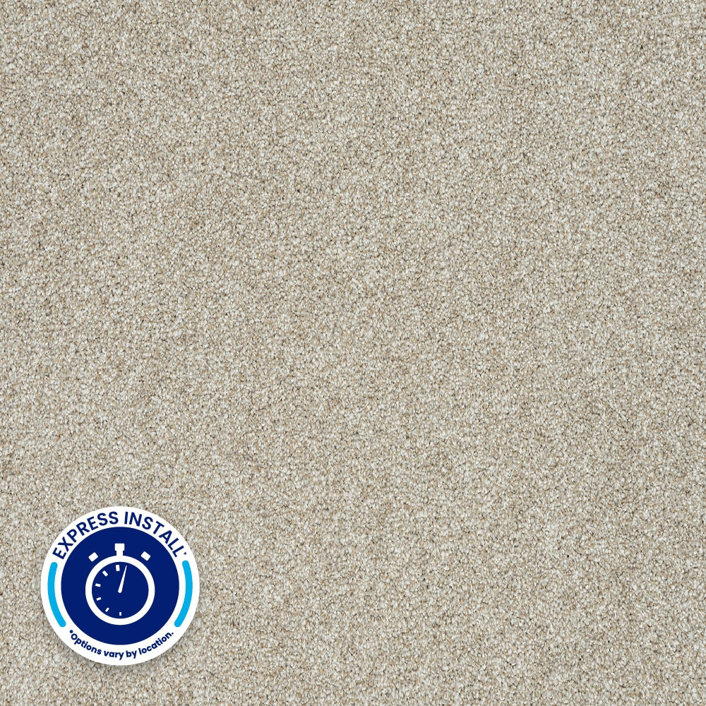 STAINMASTER PetProtect with LeakDefense Long Leash I HEATHER MIST Tan 50-oz sq yard Polyester Textured Indoor Carpet