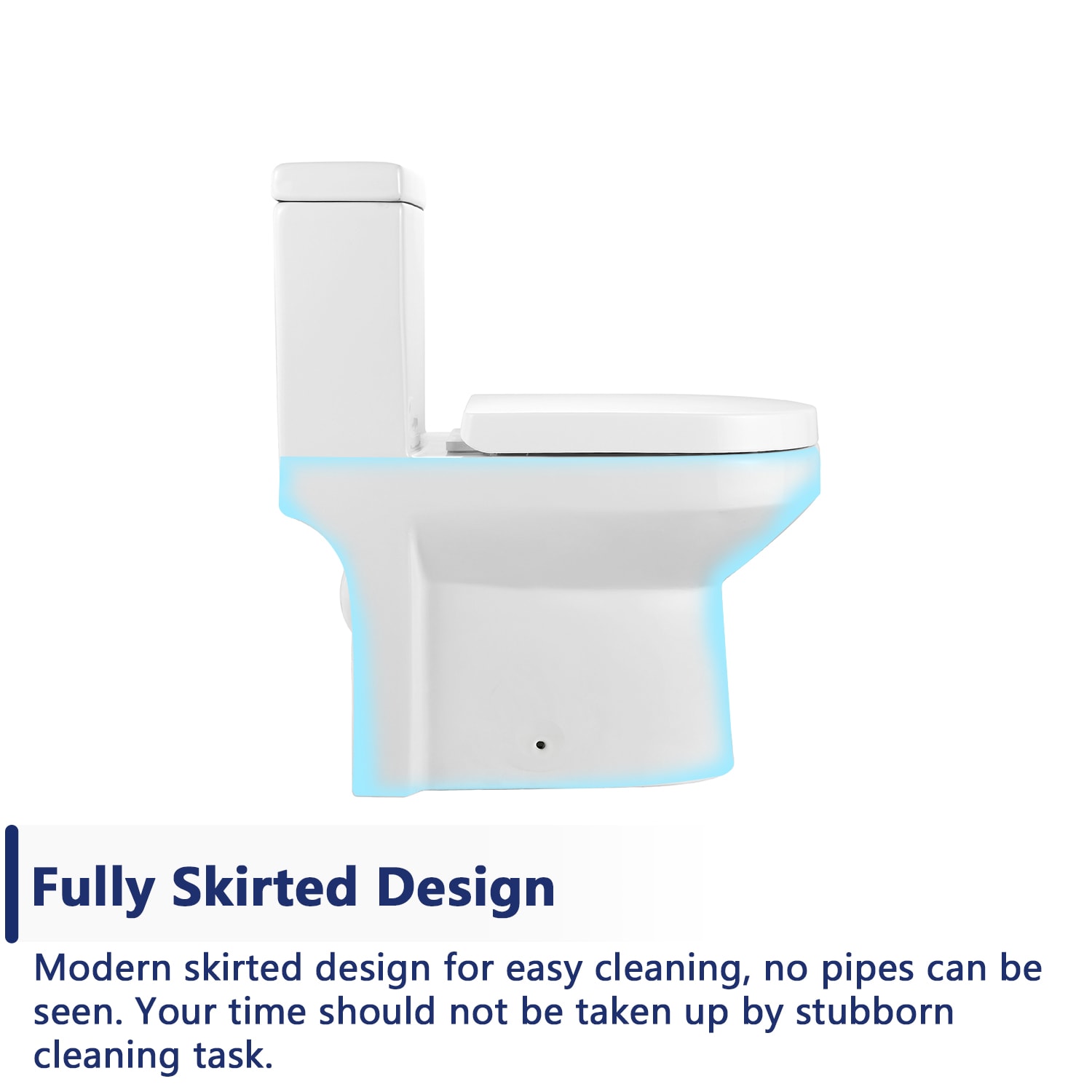White Dual Flush Compact Elongated Free Standing Toilet