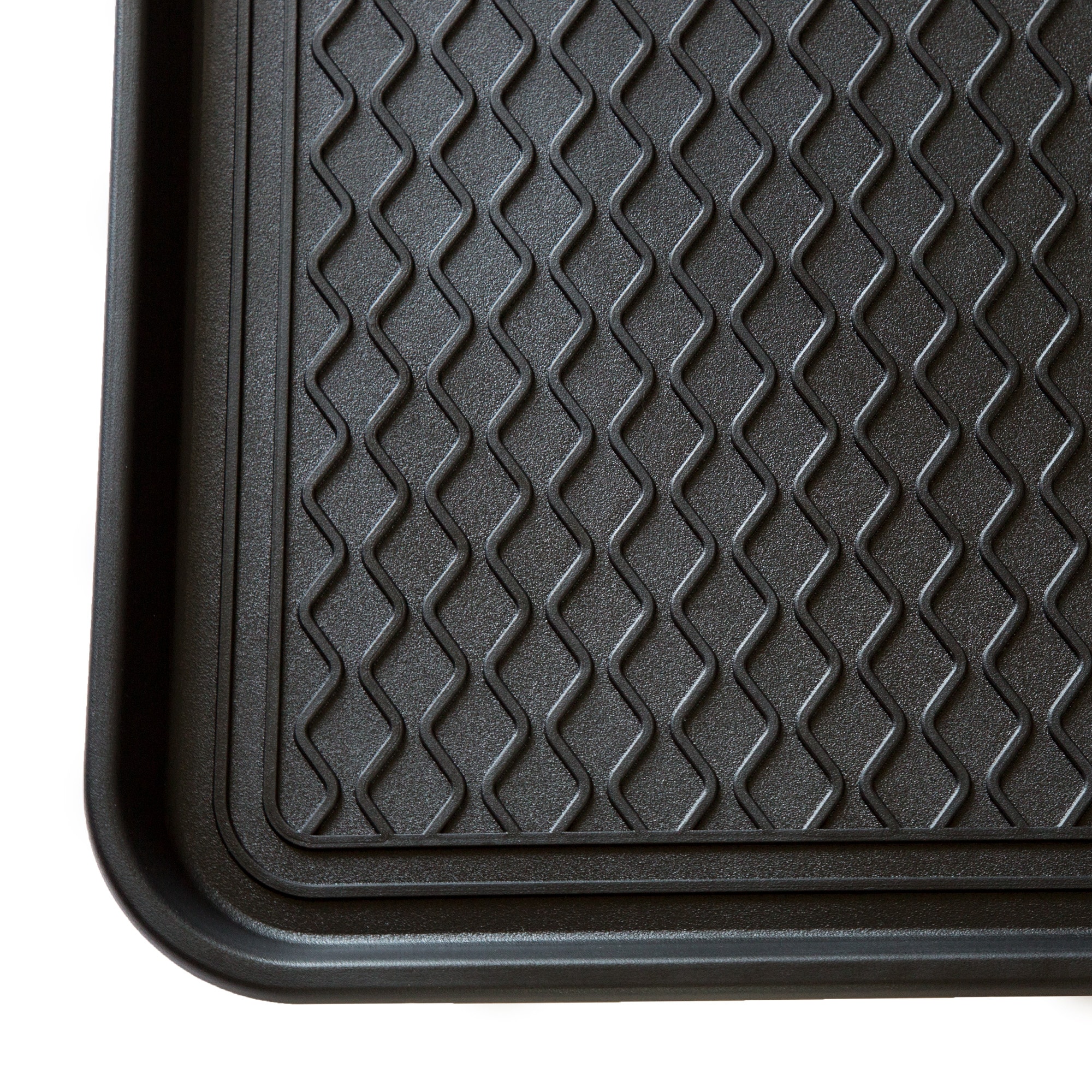 Black Rectangular Recycled Plastic Indoor/Outdoor Boot Tray