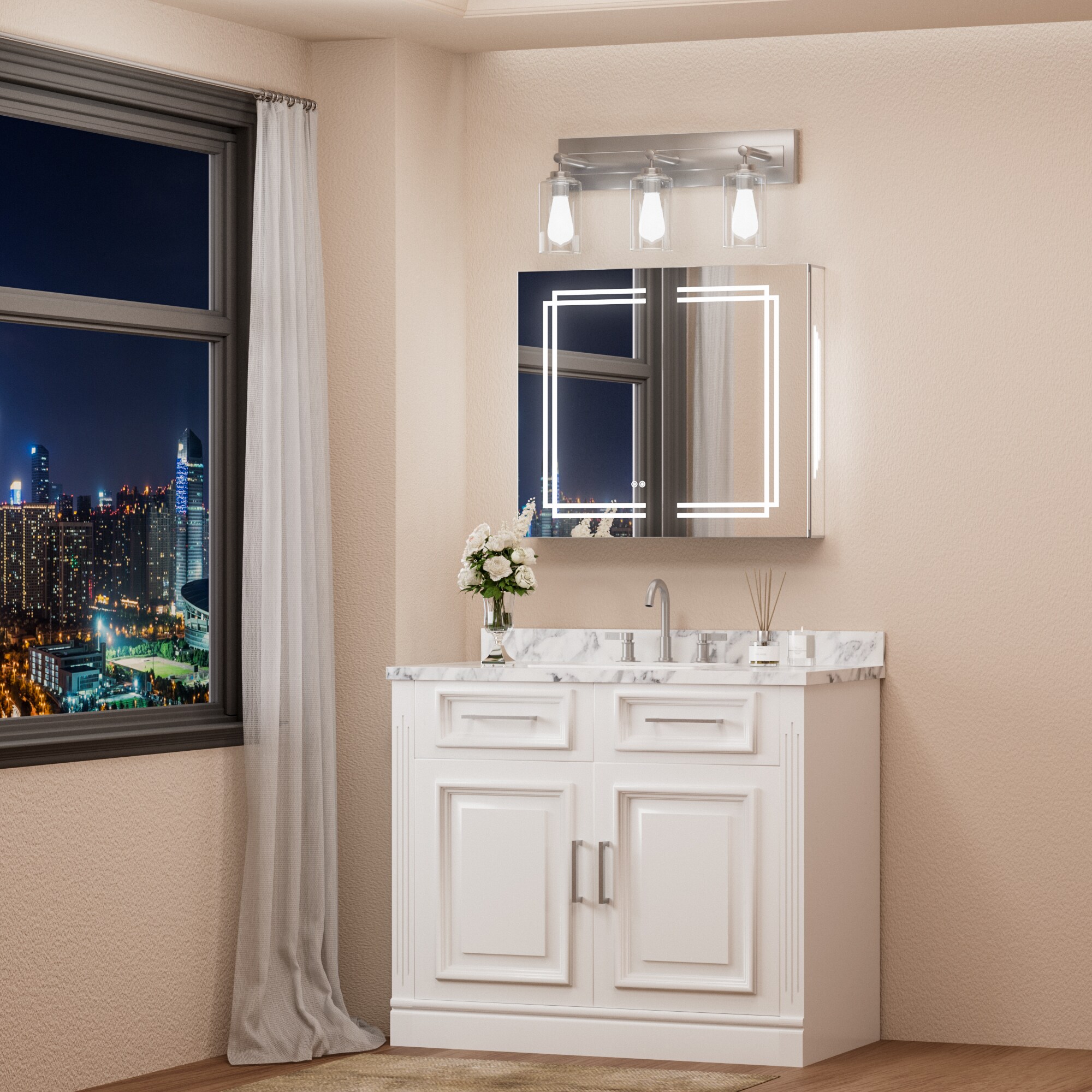 Keonjinn LW-JG-ZCG-7666SI Bathroom-Medicine-Cabinets - View #2