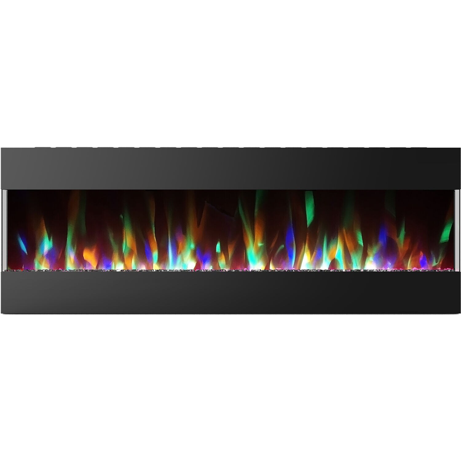 Cambridge CAM60RECWMEF-1BLK 60-Inches W Black Wall mount LED Wall-mount Electric Fireplace with Remote Control Included