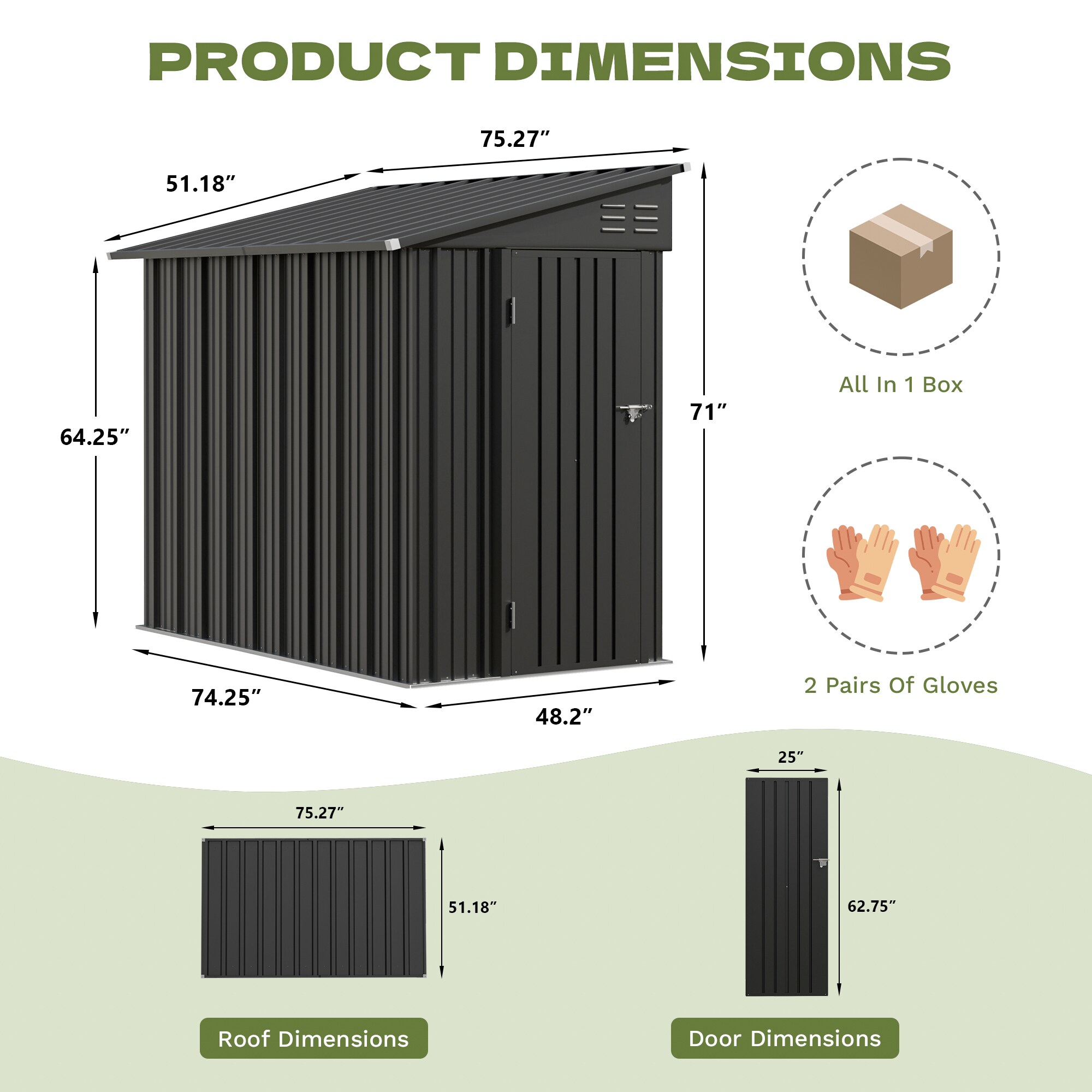 Patiowell LS-1025-BK Metal-Storage-Buildings-Sheds - View #7
