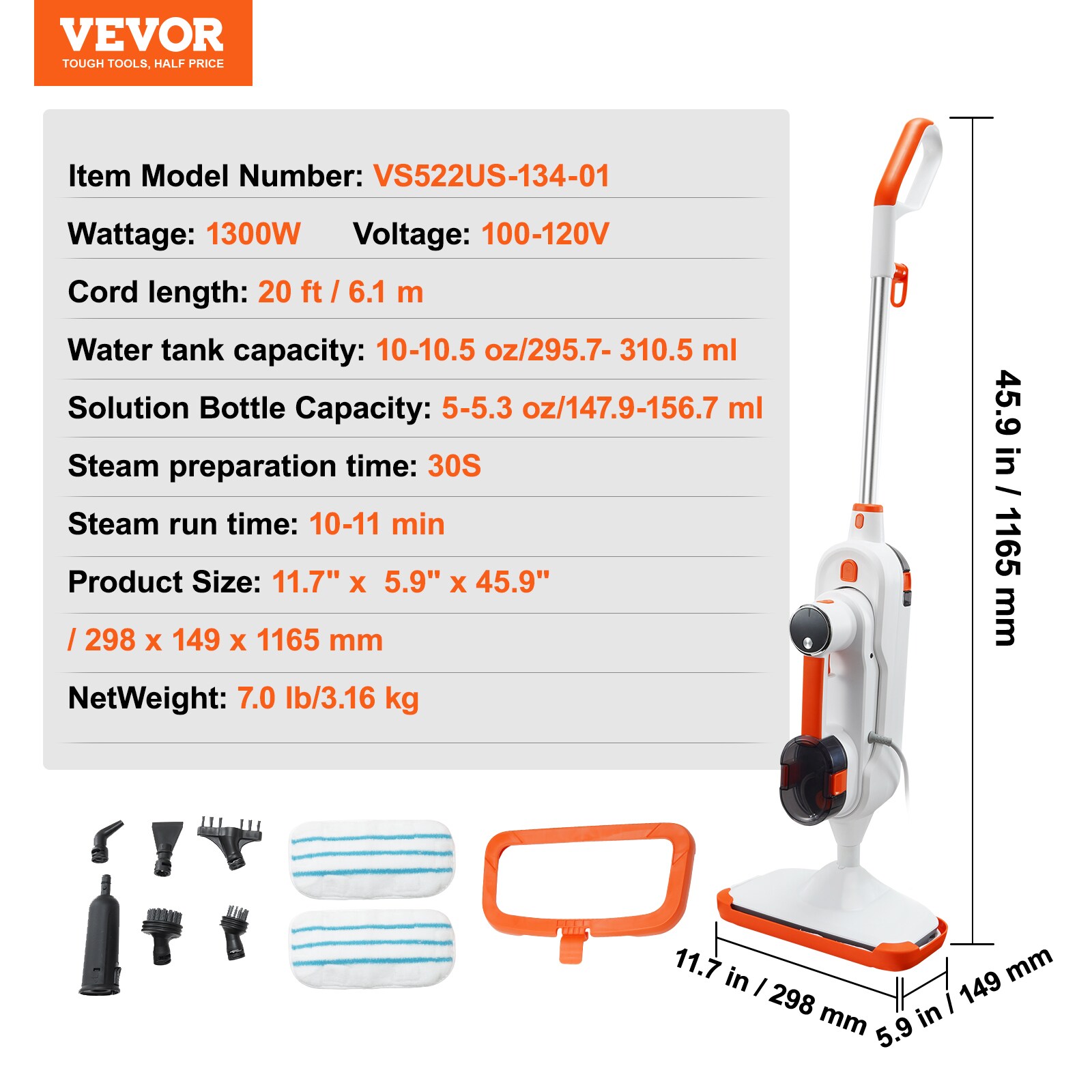 VEVOR KCDGNZQ125202GZ8SV1 Steam-Cleaners - View #8