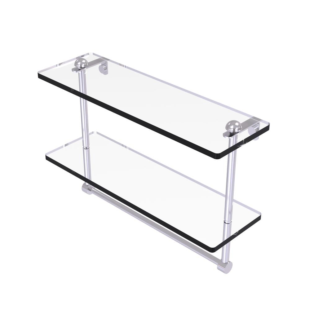 Allied Brass RC-2/16TB-SCH Satin Chrome 2 -Tier Wall mount Bathroom Shelf ( 16-in x 12-in x 5-in )