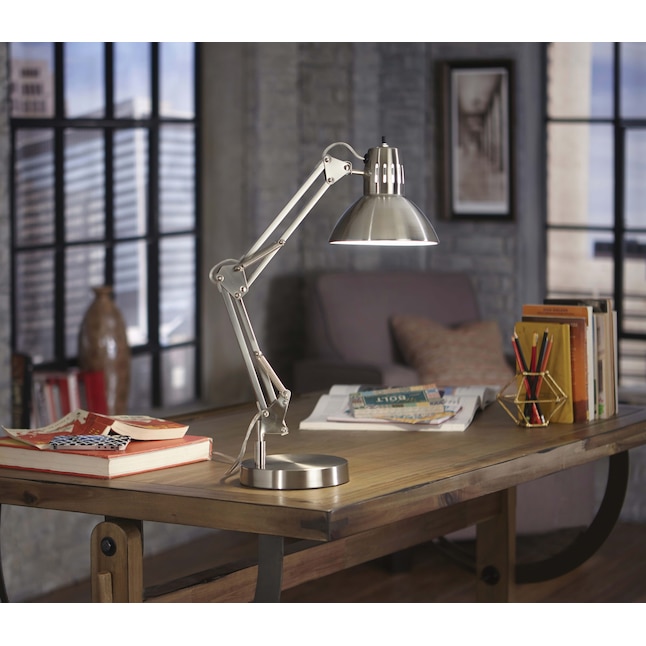 allen + roth Embleton 26-in Adjustable Bronze Desk Lamp with Metal