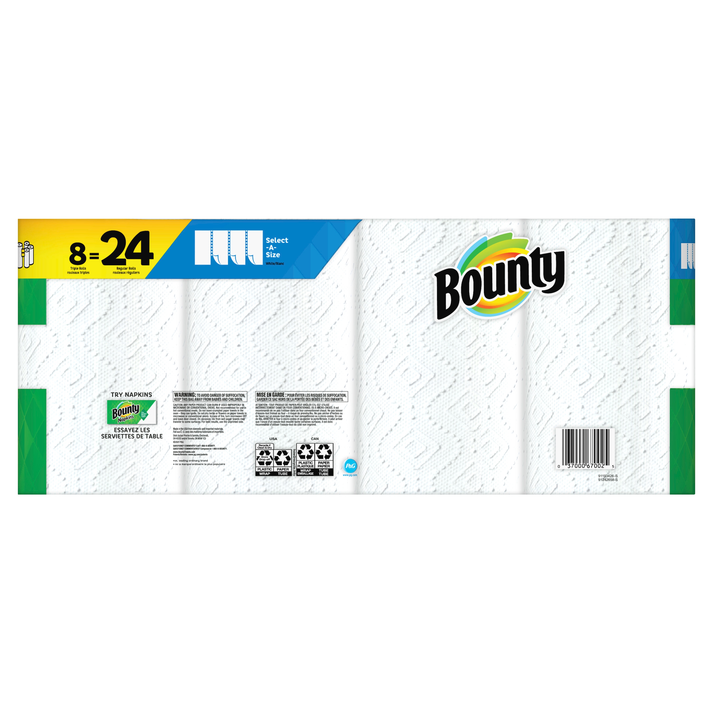 Bounty Select-A-Size Paper Towels, Triple Plus Rolls