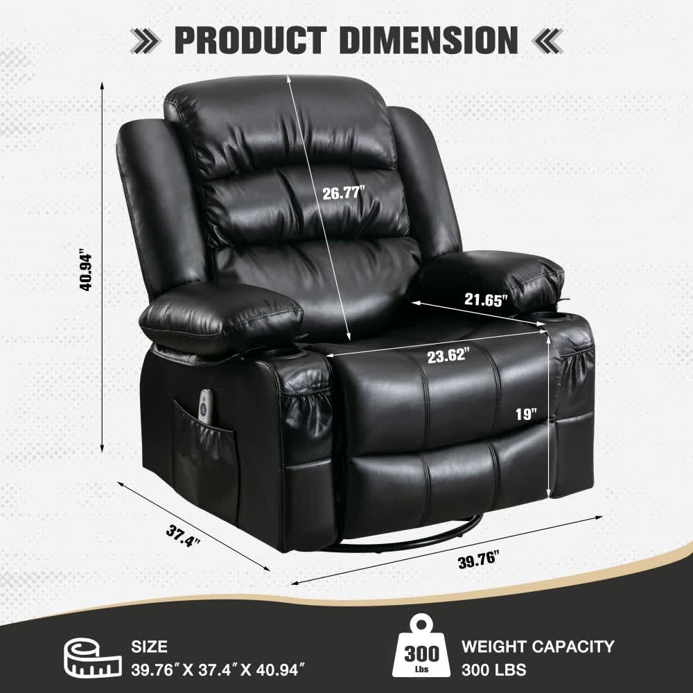 Coolbibila LUKE-RECLINER-BLACK chairs - View #3