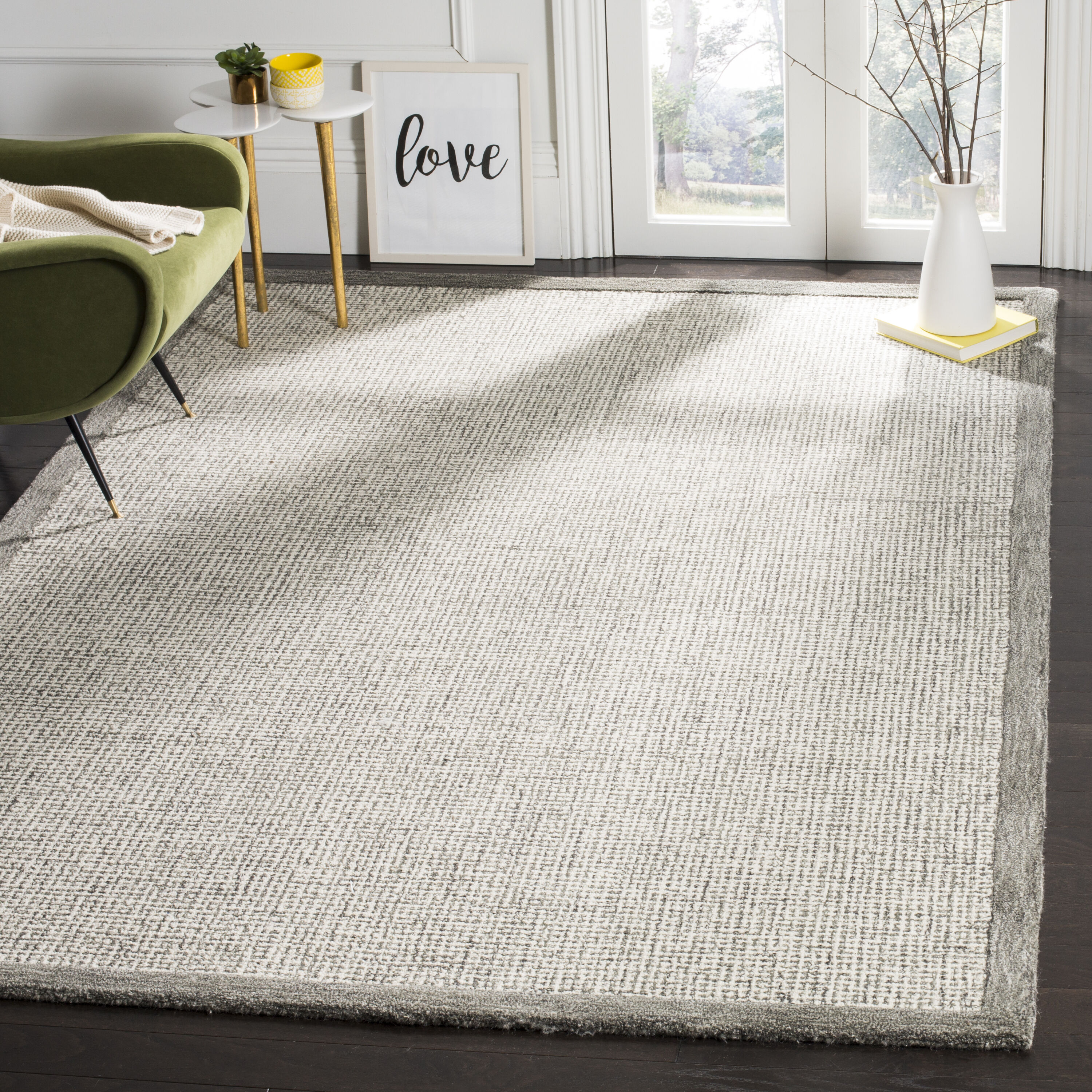 Safavieh ABT220A-8 Abstract Wendel 8 x 10 (ft) Tufted Wool Sage/Ivory Rectangular Indoor Farmhouse/Cottage Area rug
