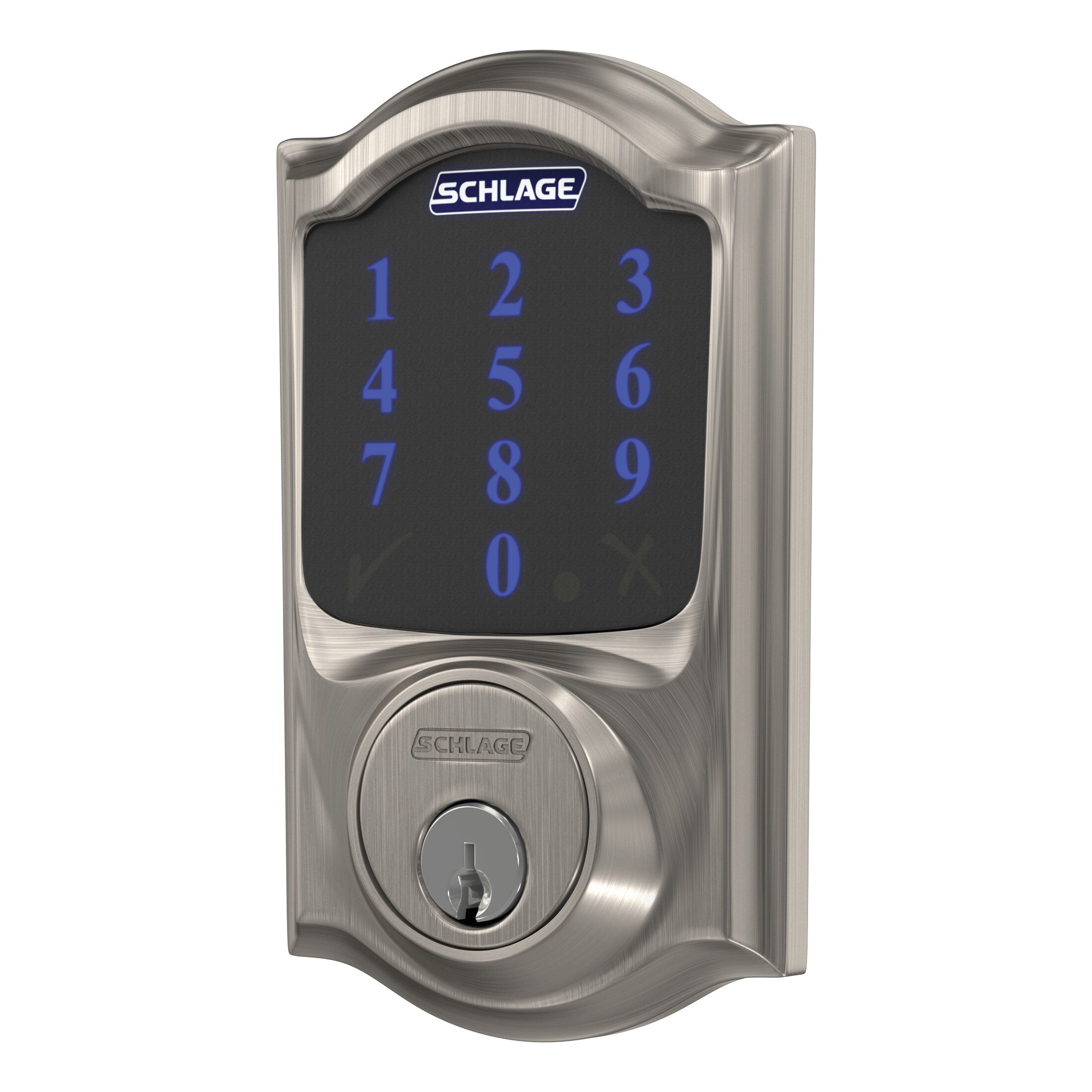 Schlage Connect Customizable Keying Camelot Satin Nickel Smart Lock ...