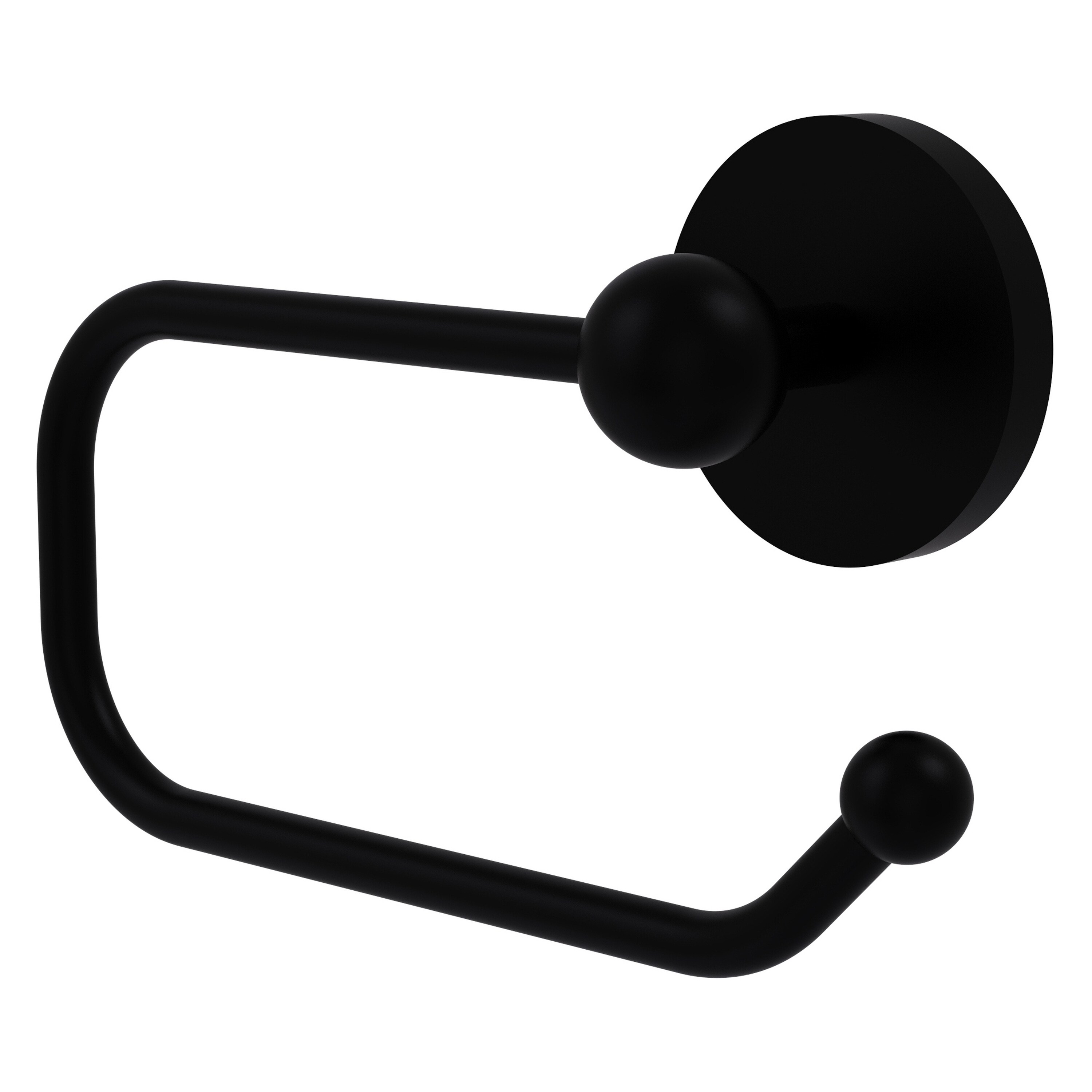 Allied Brass 1024E-BKM Skyline Matte Black Wall mount Single post Toilet Paper Holder 1 -Rolls with Storage