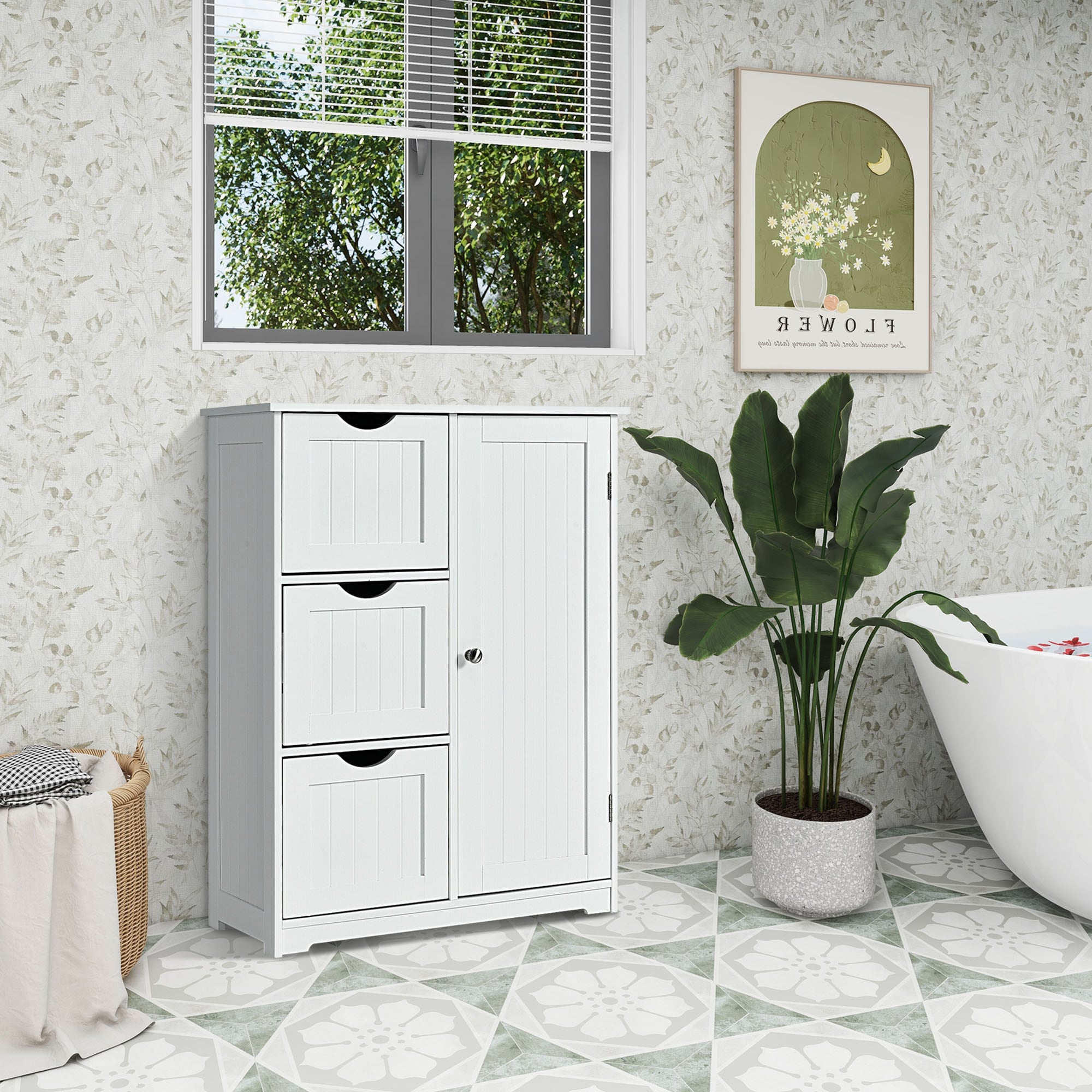 WELLFOR OUJ66236WH Linen-Cabinets - View #4