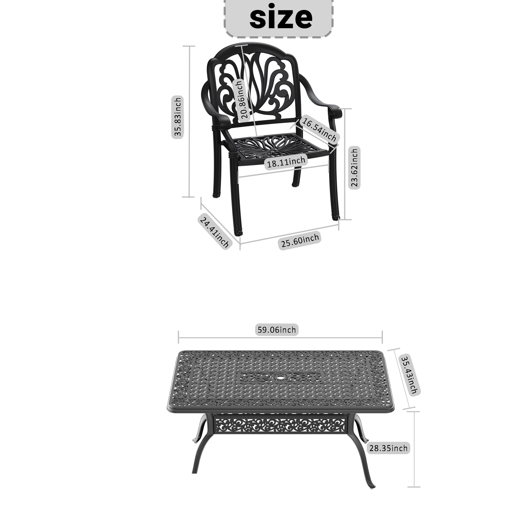 Kahomvis NICE-QP1092-146 Patio-Dining-Sets - View #5