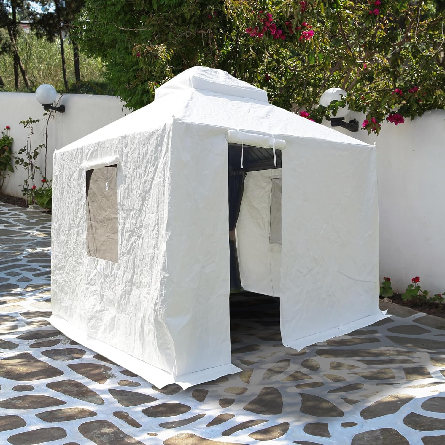Siavonce 8-ft x 8-ft White Gazebo replacement canopy top