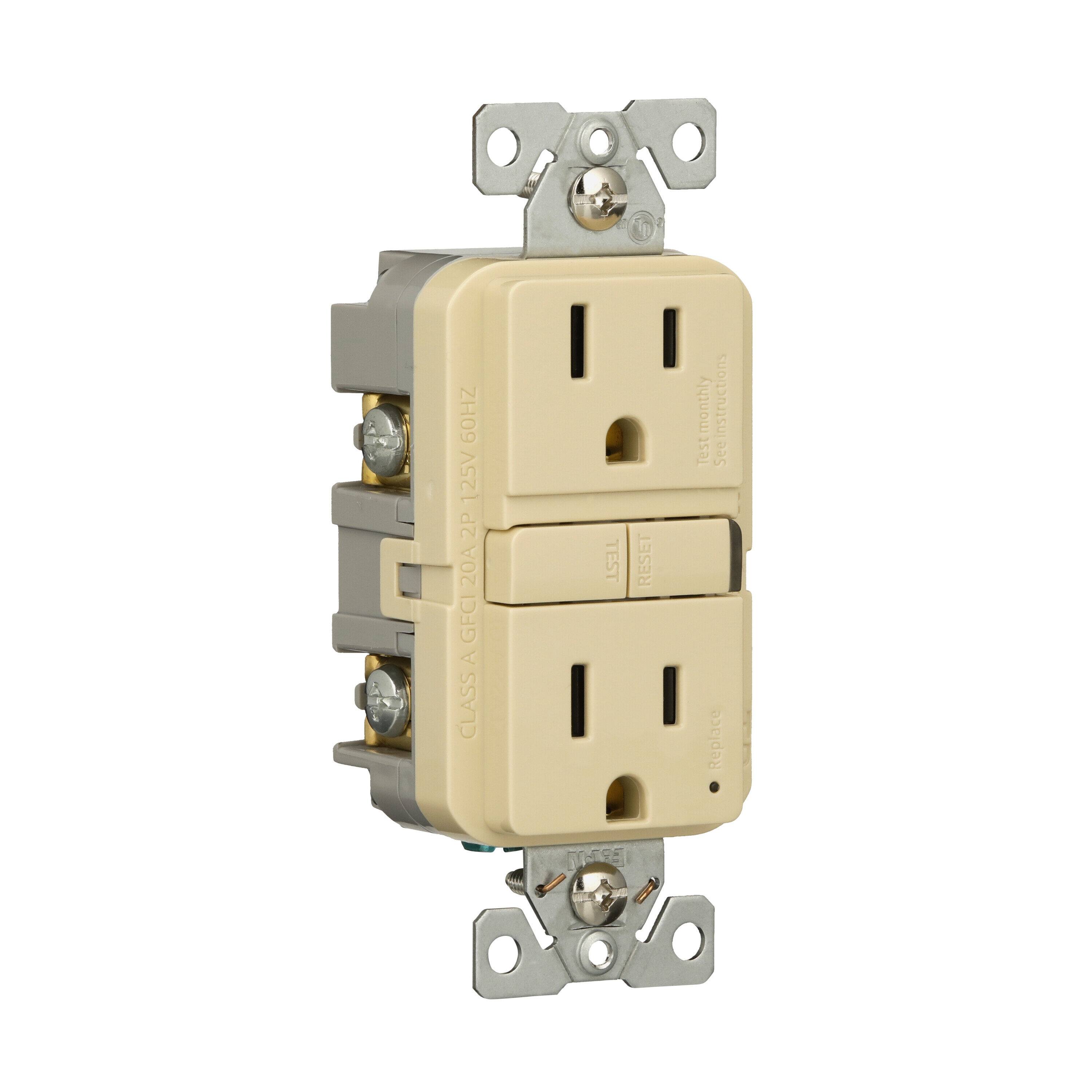 Eaton 15-Amp 125-volt Tamper Resistant GFCI Residential Decorator Outlet,  Ivory (3-Pack) in the Electrical Outlets department at