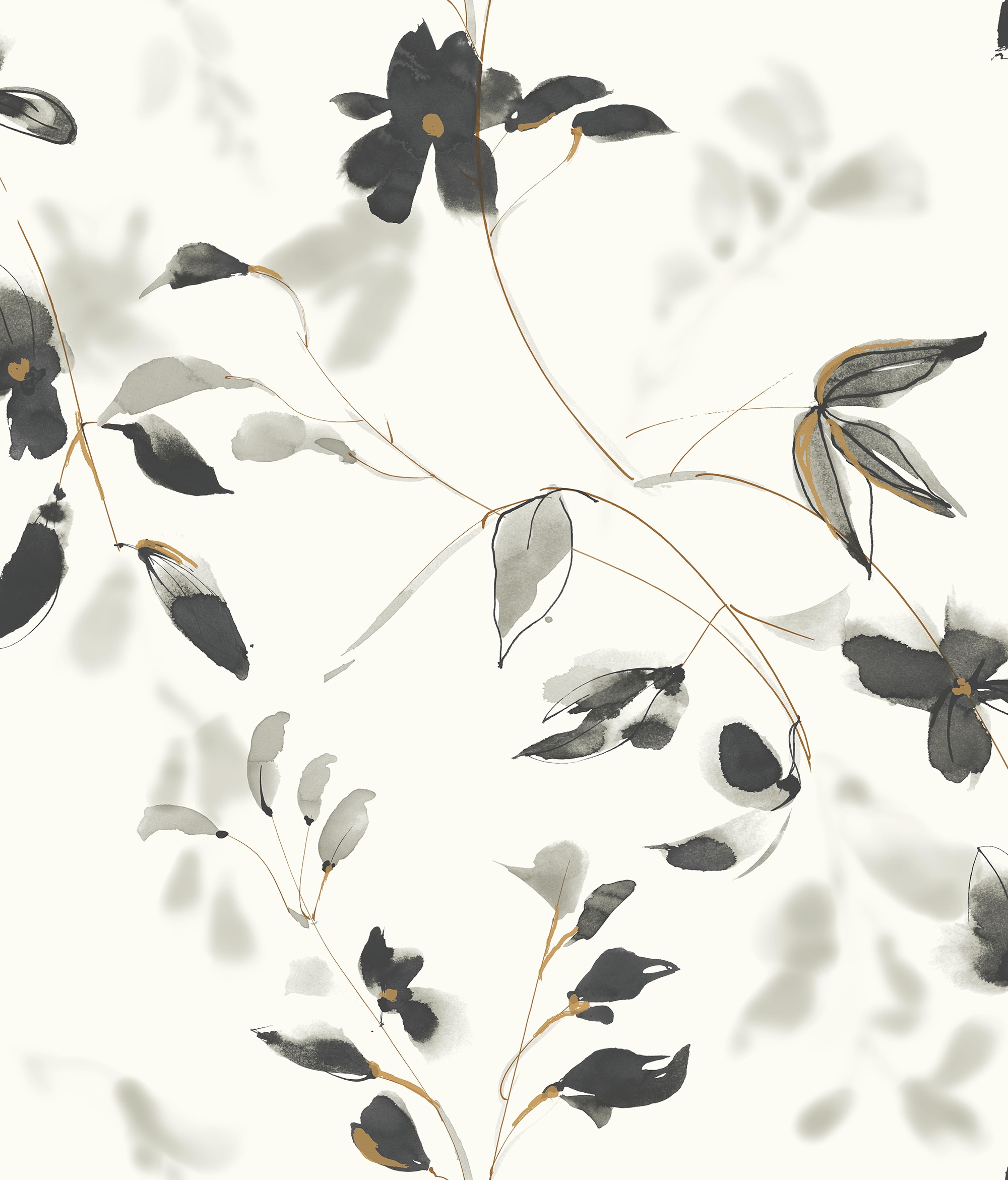 York Wallcoverings PSW1103RL Simply Candice Simply Candice 34.2-Sq. Feet Black Non-woven Ivy/Vines Self-adhesive Peel and Stick Wallpaper