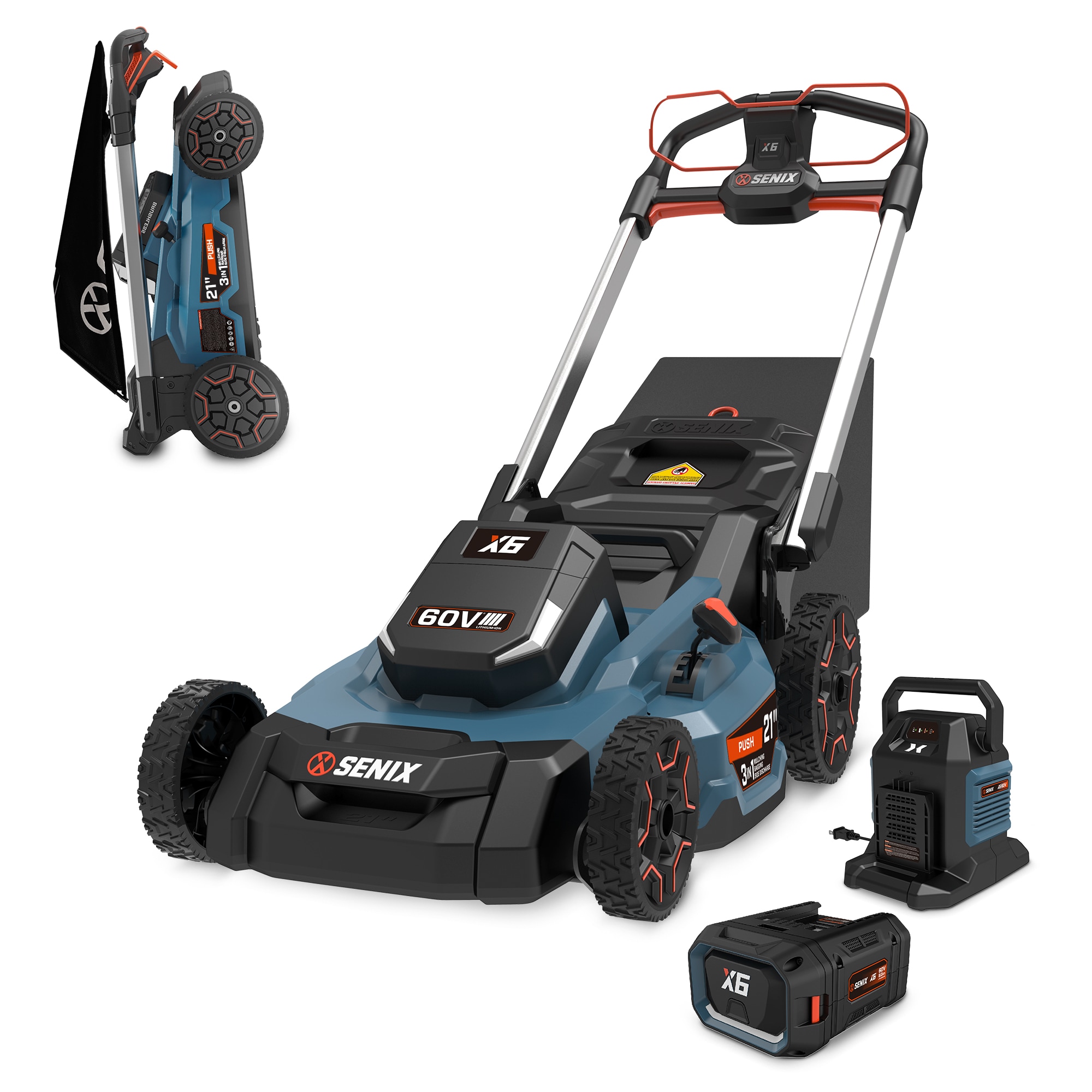 SENIX 60 Volt 60-volt 21-in Cordless Push Lawn Mower 1 Ah (1-Battery and Charger Included) LPPX6-H Sansujyuku sansujyuku.com