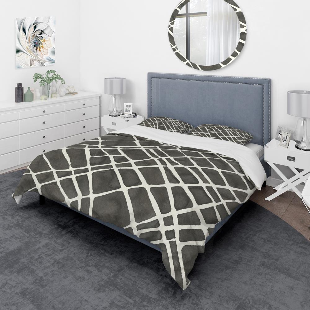 Designart BED30180-T 3 -Piece Black Twin Duvet cover Set
