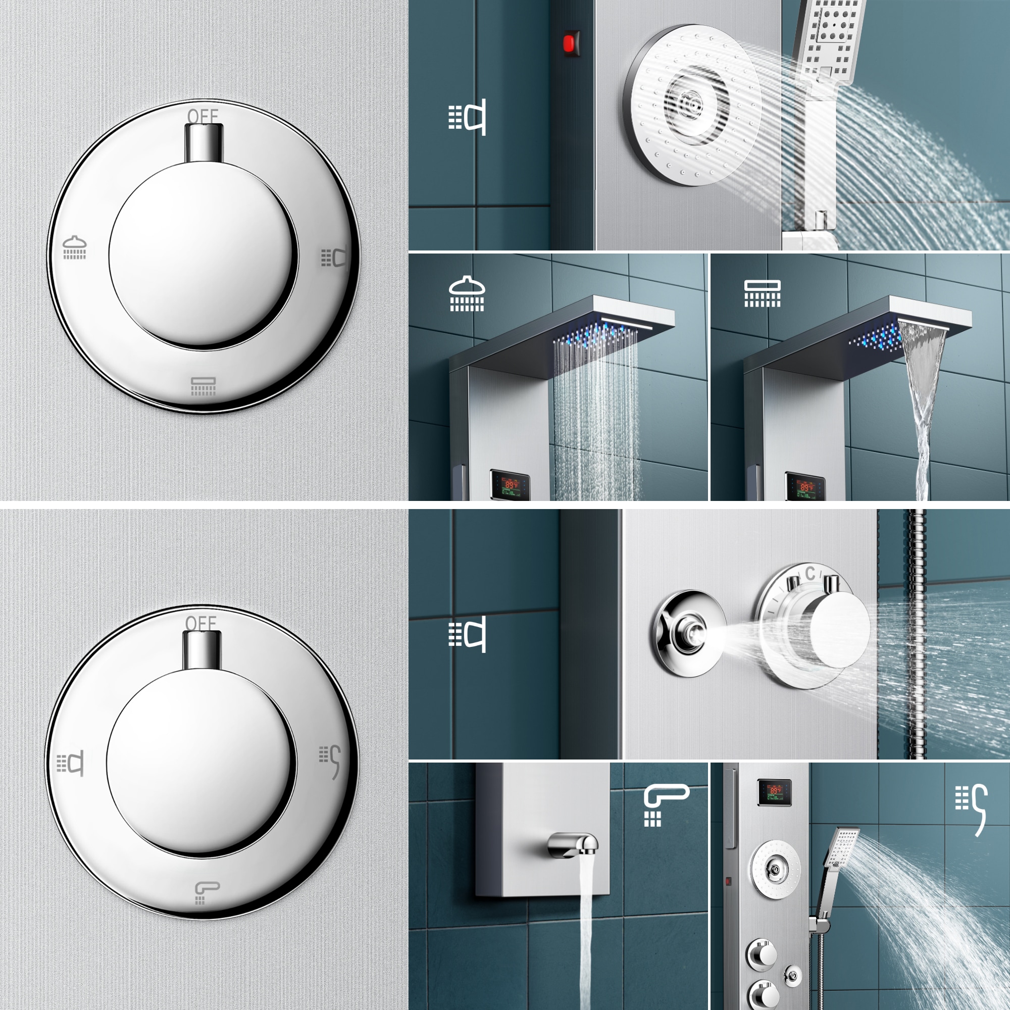 FORIOUS LL5502301BN Showerhead-Bar-Panels - View #3