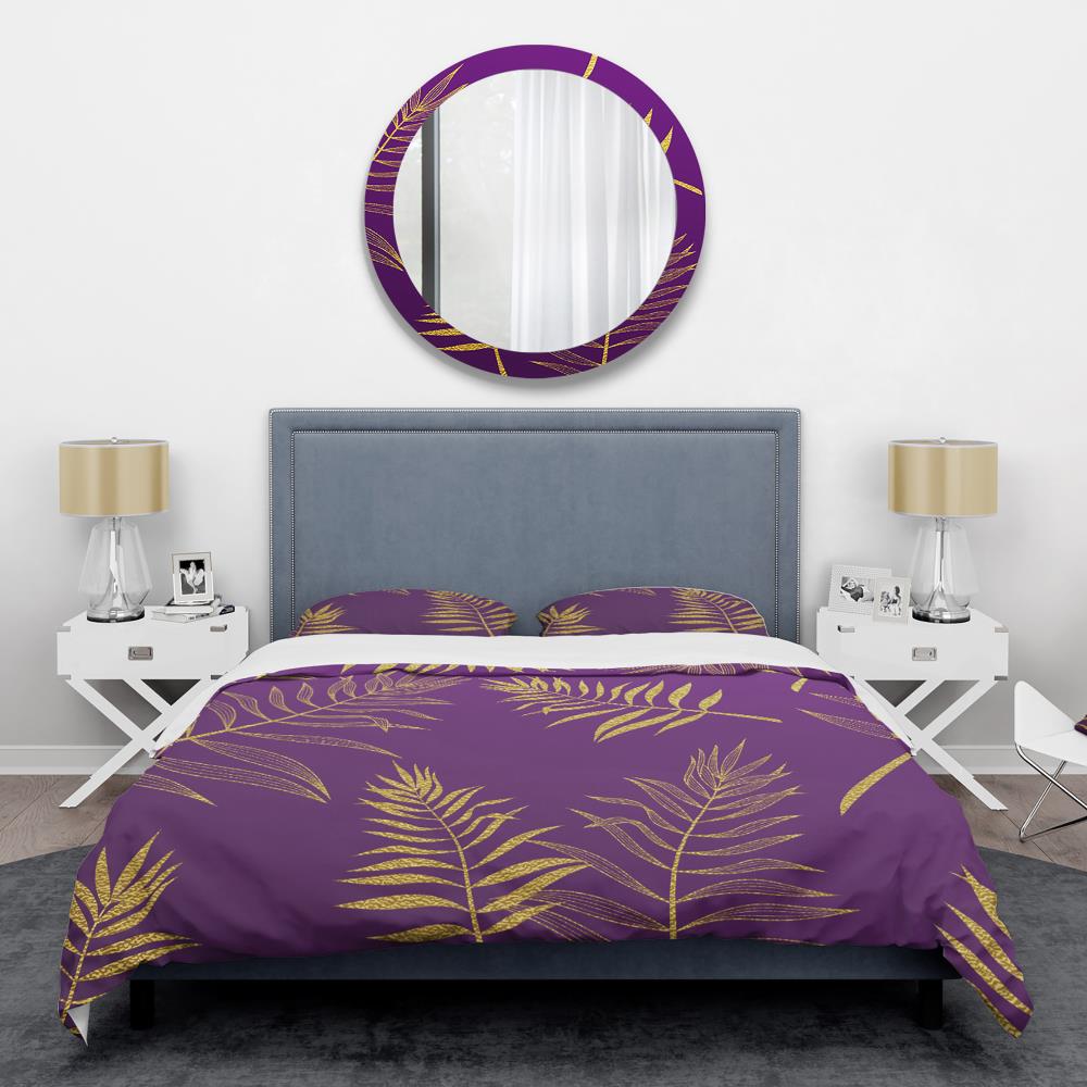 Designart BED24634-T 3 -Piece Purple Twin Duvet cover Set