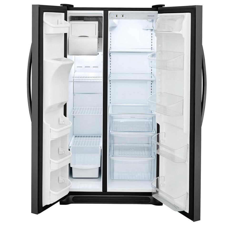 Frigidaire 22-cu ft Side-by-Side Refrigerator with Ice Maker (Black ...