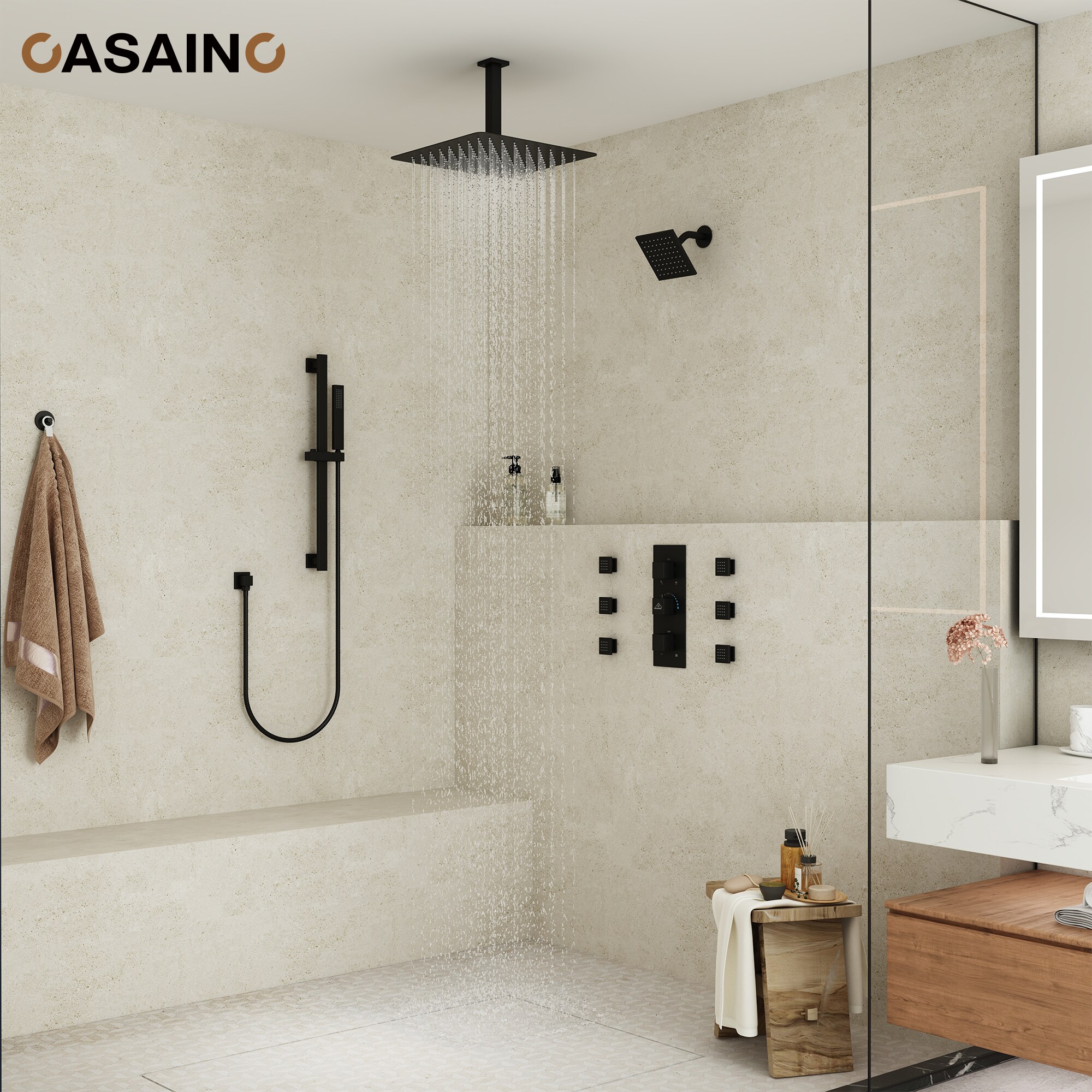 CASAINC KCHS0019-16MB Showerhead-Bar-Panels - View #2