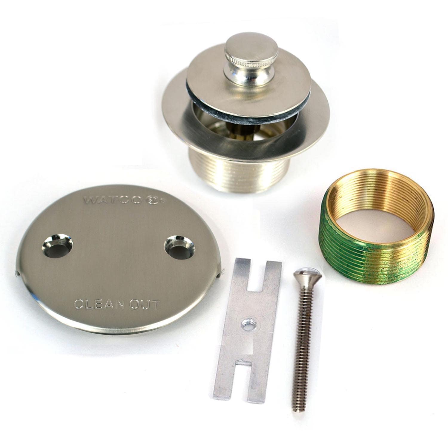 WATCO 1.25-in Brushed Nickel Two-hole Face Plate with Screws in the ...